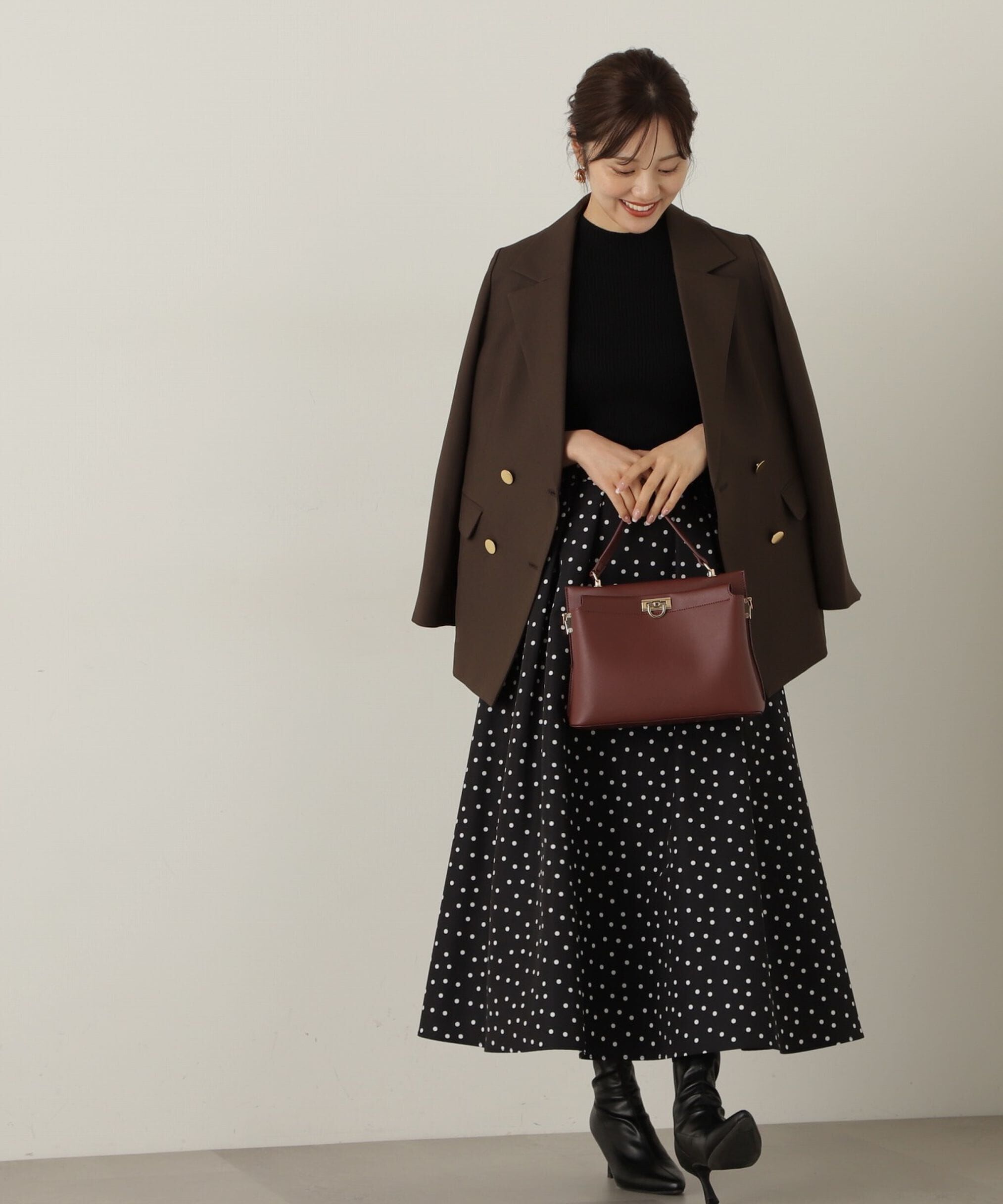 PROPORTION BODY DRESSING「ランダムドットタックフレアスカート24AW」|スカート|