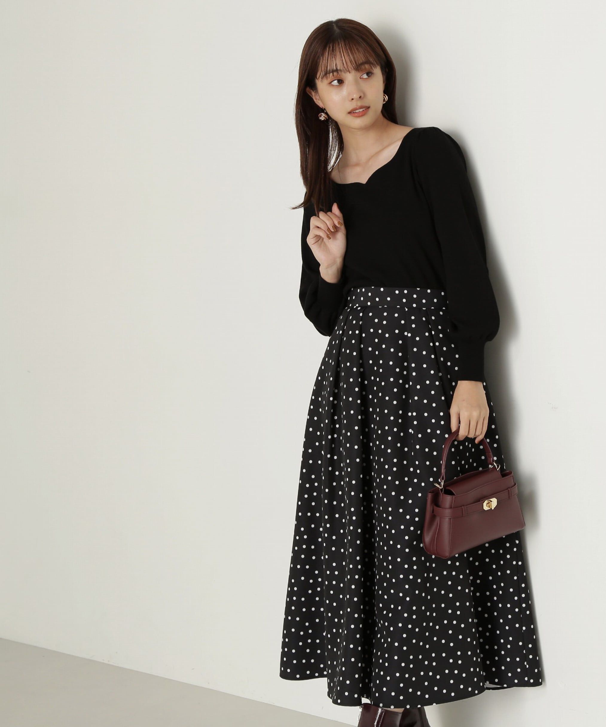 PROPORTION BODY DRESSING「ランダムドットタックフレアスカート24AW」|スカート|