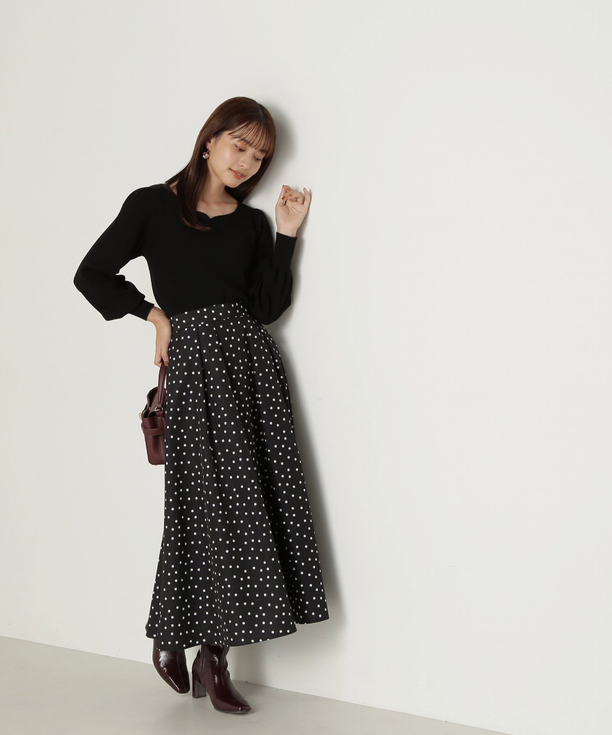 PROPORTION BODY DRESSING「ランダムドットタックフレアスカート24AW」|スカート|