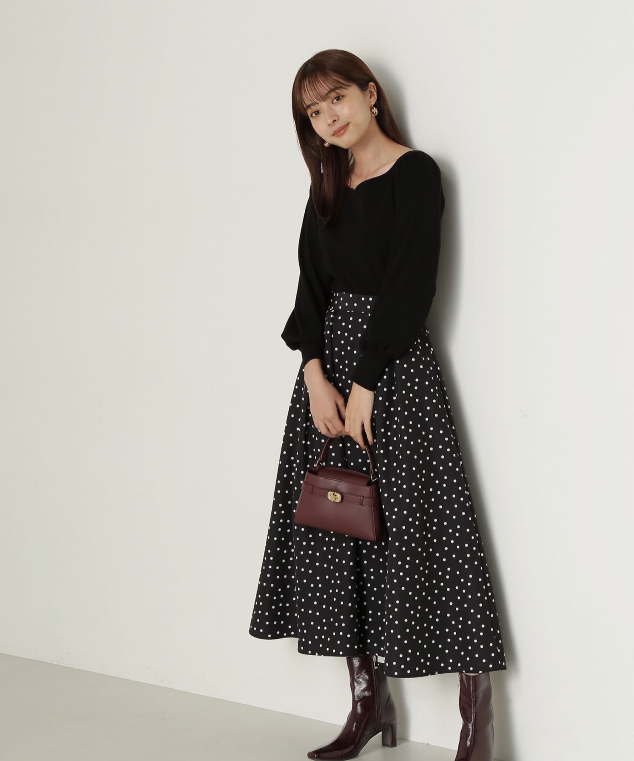 PROPORTION BODY DRESSING「ランダムドットタックフレアスカート24AW」|スカート|