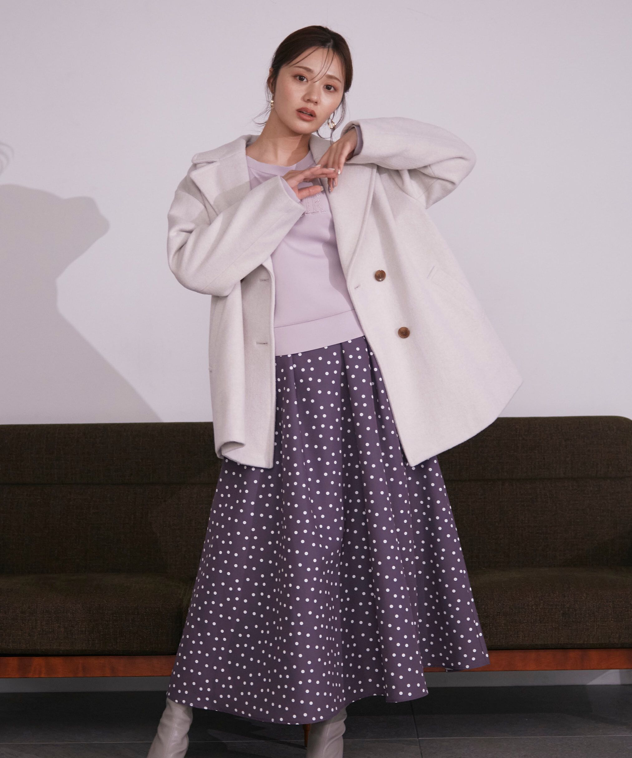 PROPORTION BODY DRESSING「ランダムドットタックフレアスカート24AW」|スカート|