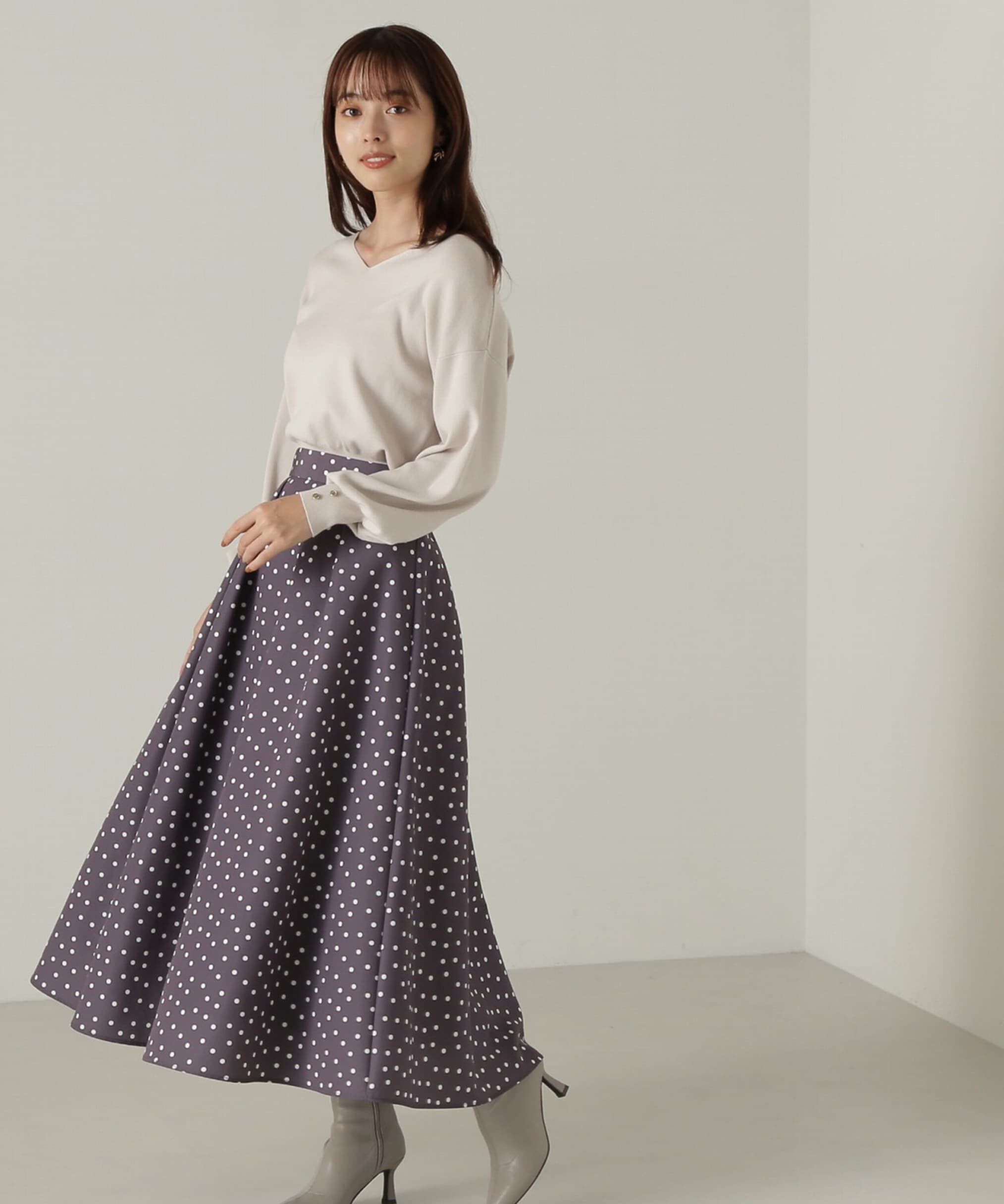 PROPORTION BODY DRESSING「ランダムドットタックフレアスカート24AW」|スカート|