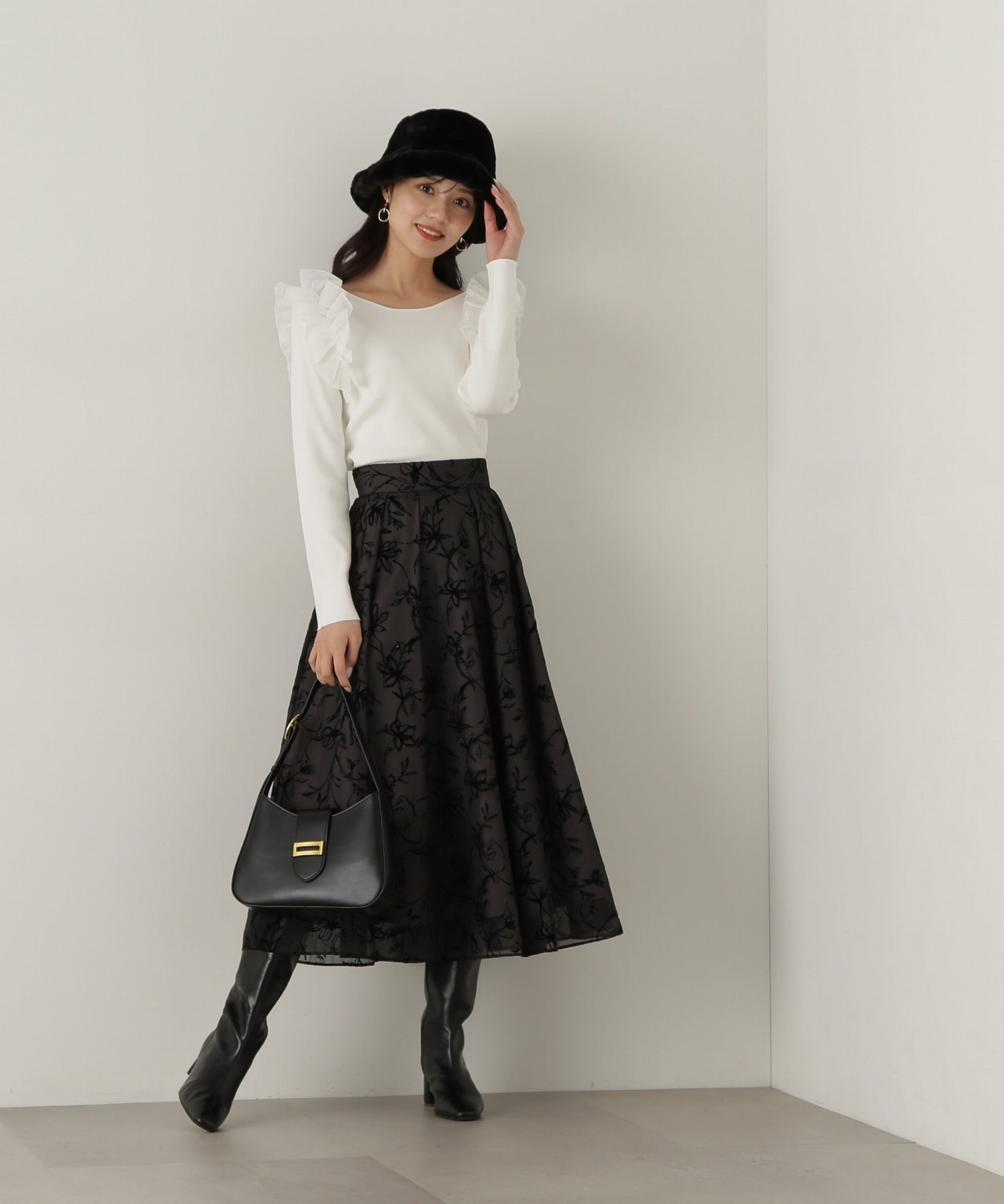 PROPORTION BODY DRESSING「肩フリルリブニット　24AW」|ニット・セーター|