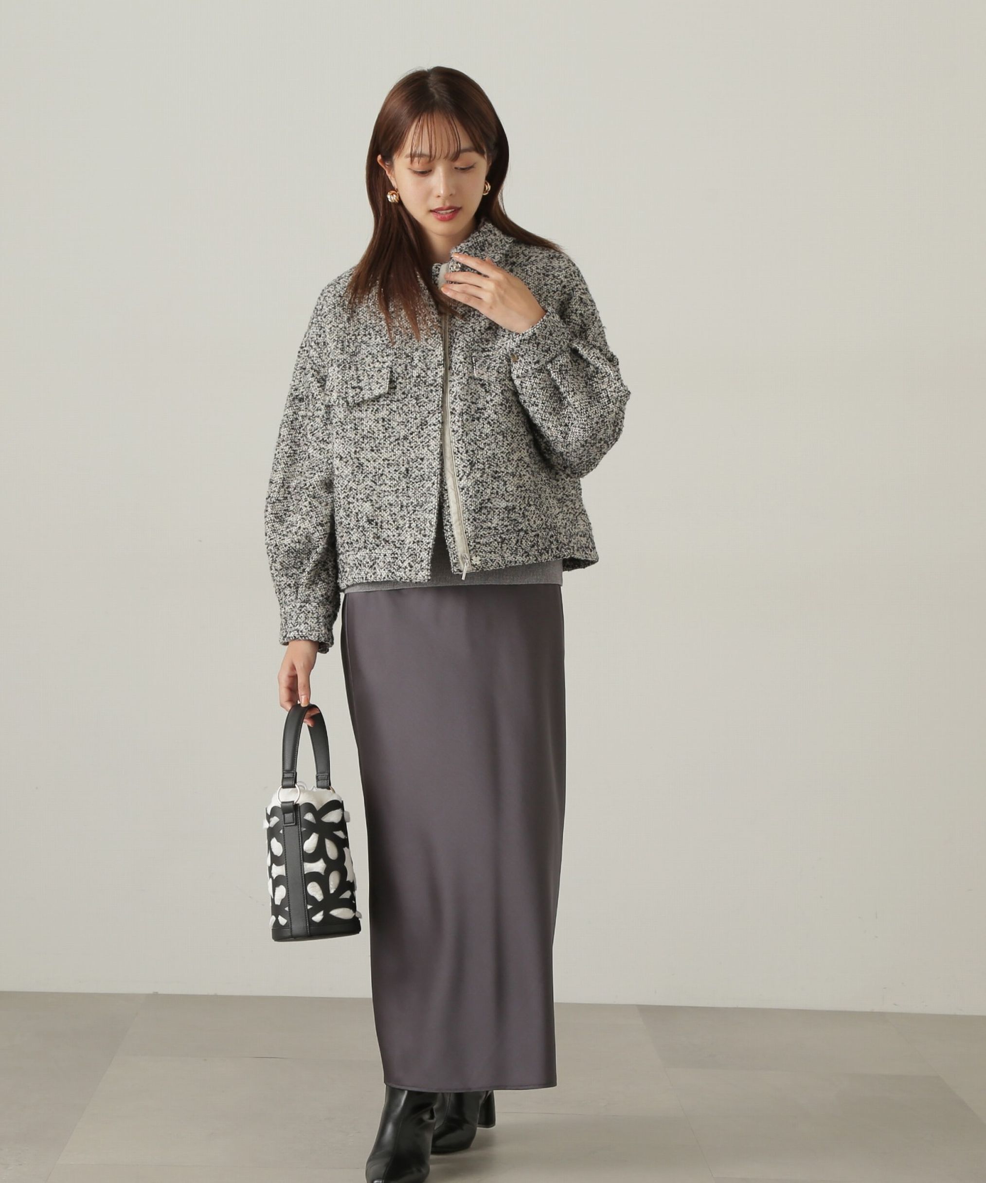 PROPORTION BODY DRESSING「MIXツイードブルゾン　24AW」|ブルゾン・スタジャン|