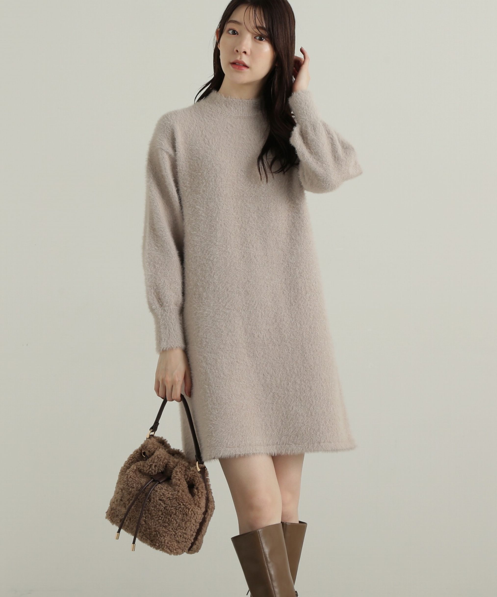 PROPORTION BODY DRESSING「ラメフェザーミニワンピース」|ワンピース|