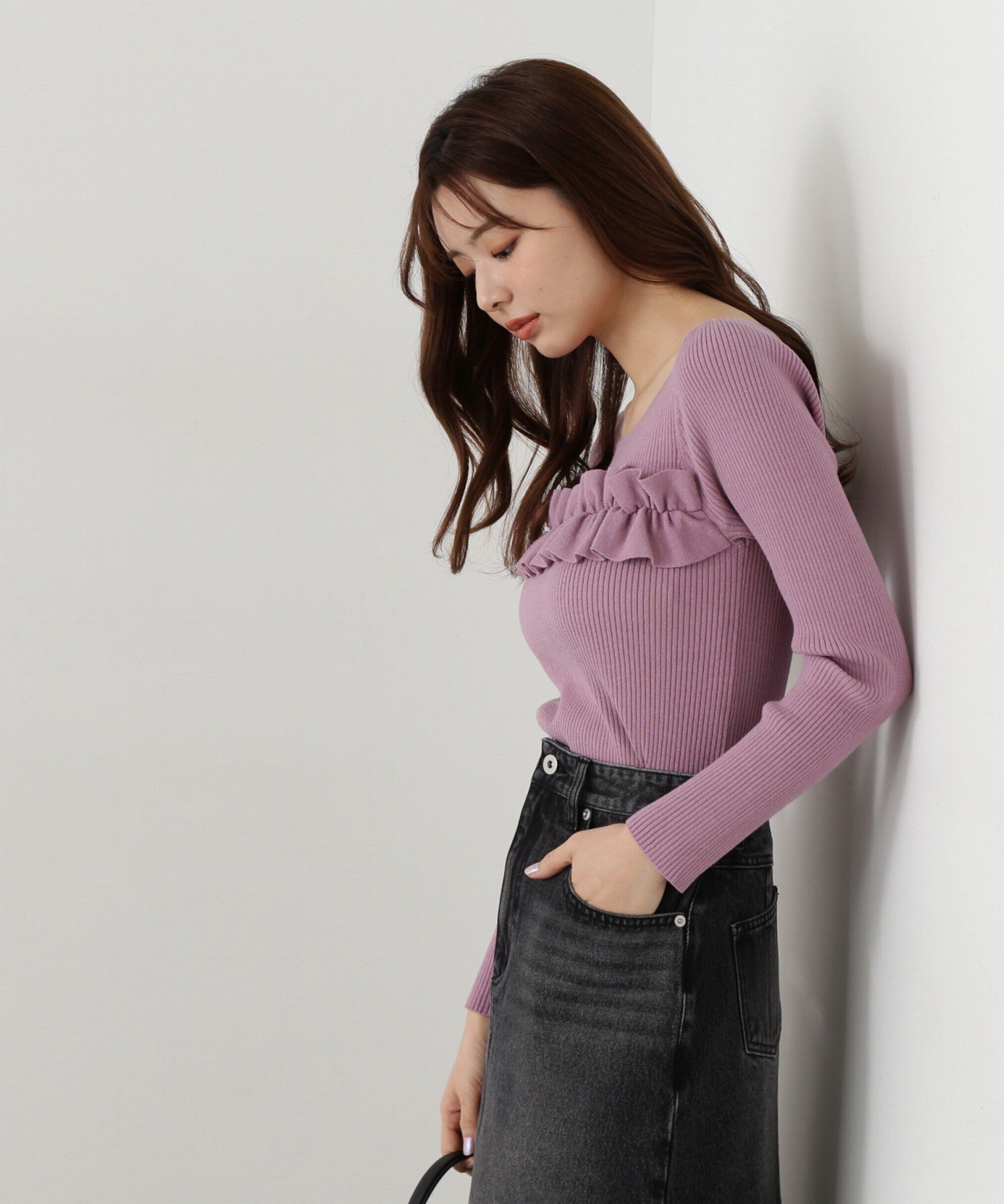 PROPORTION BODY DRESSING「ギャザーフリルリブニット」|ニット・セーター|