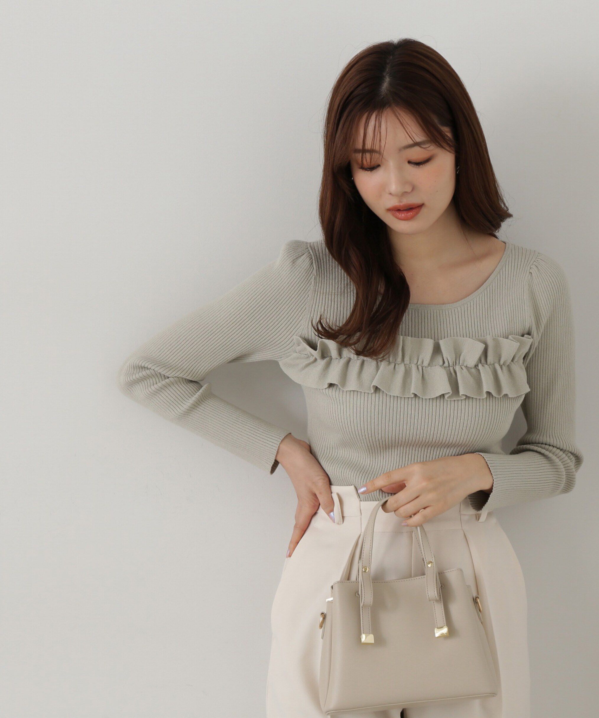 PROPORTION BODY DRESSING「ギャザーフリルリブニット」|ニット・セーター|