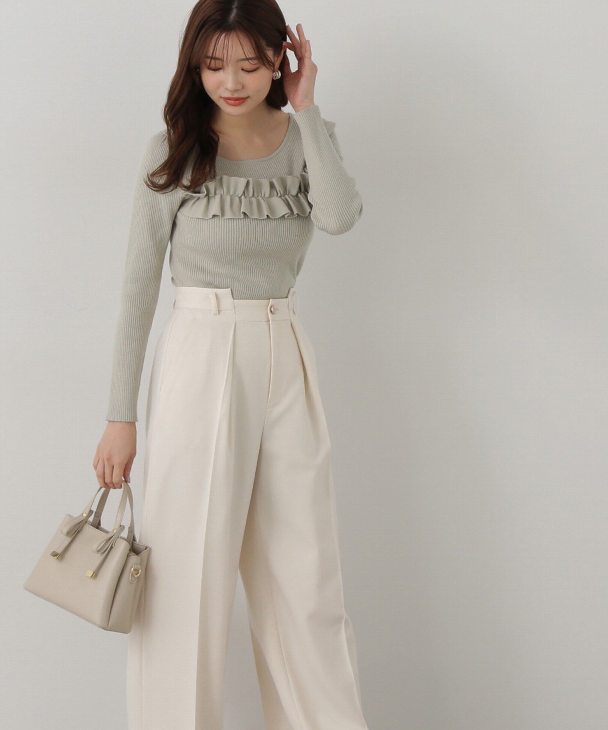 PROPORTION BODY DRESSING「ギャザーフリルリブニット」|ニット・セーター|