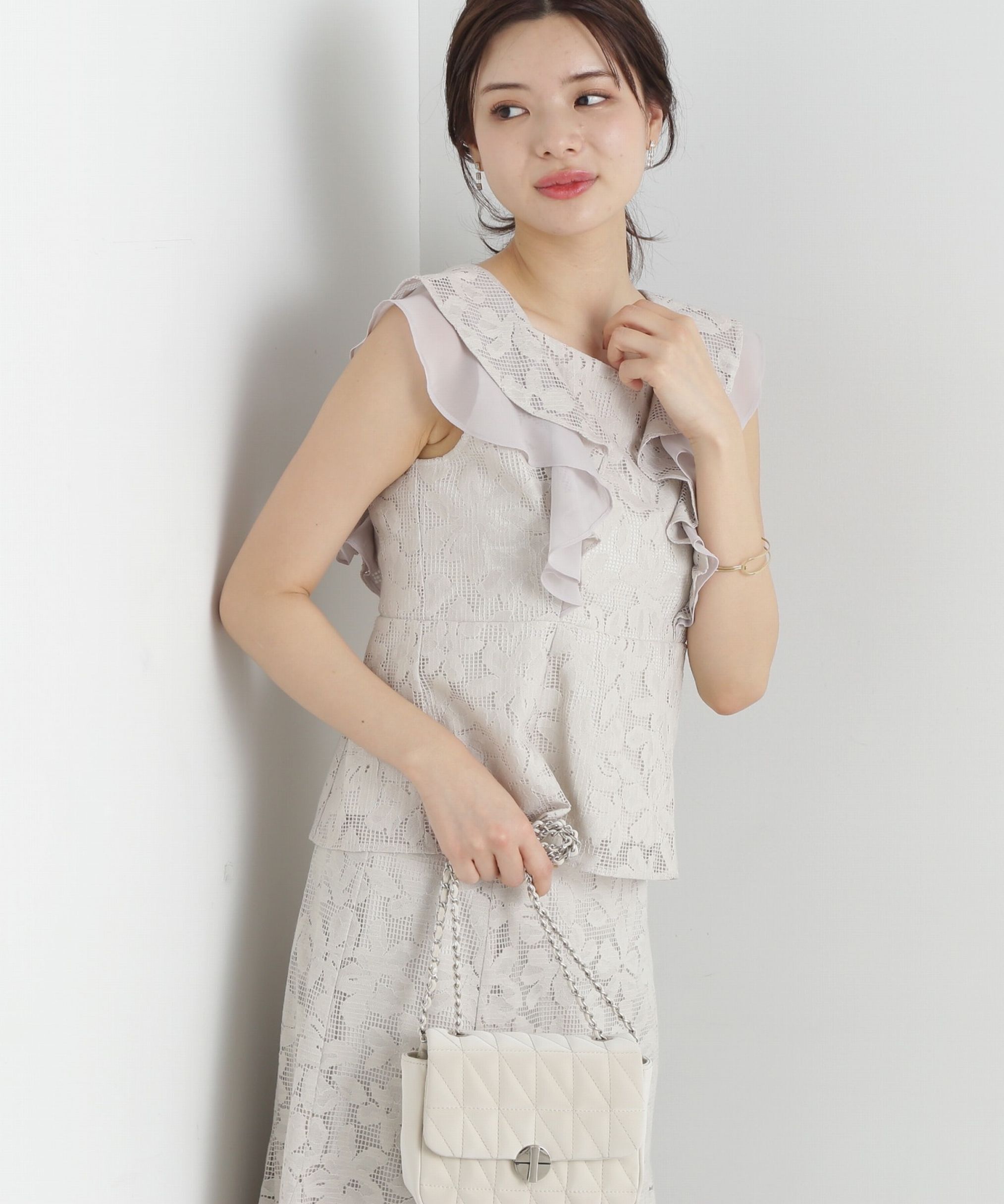 PROPORTION BODY DRESSING「メッシュレースペプラムブラウス」|シャツ・ブラウス|