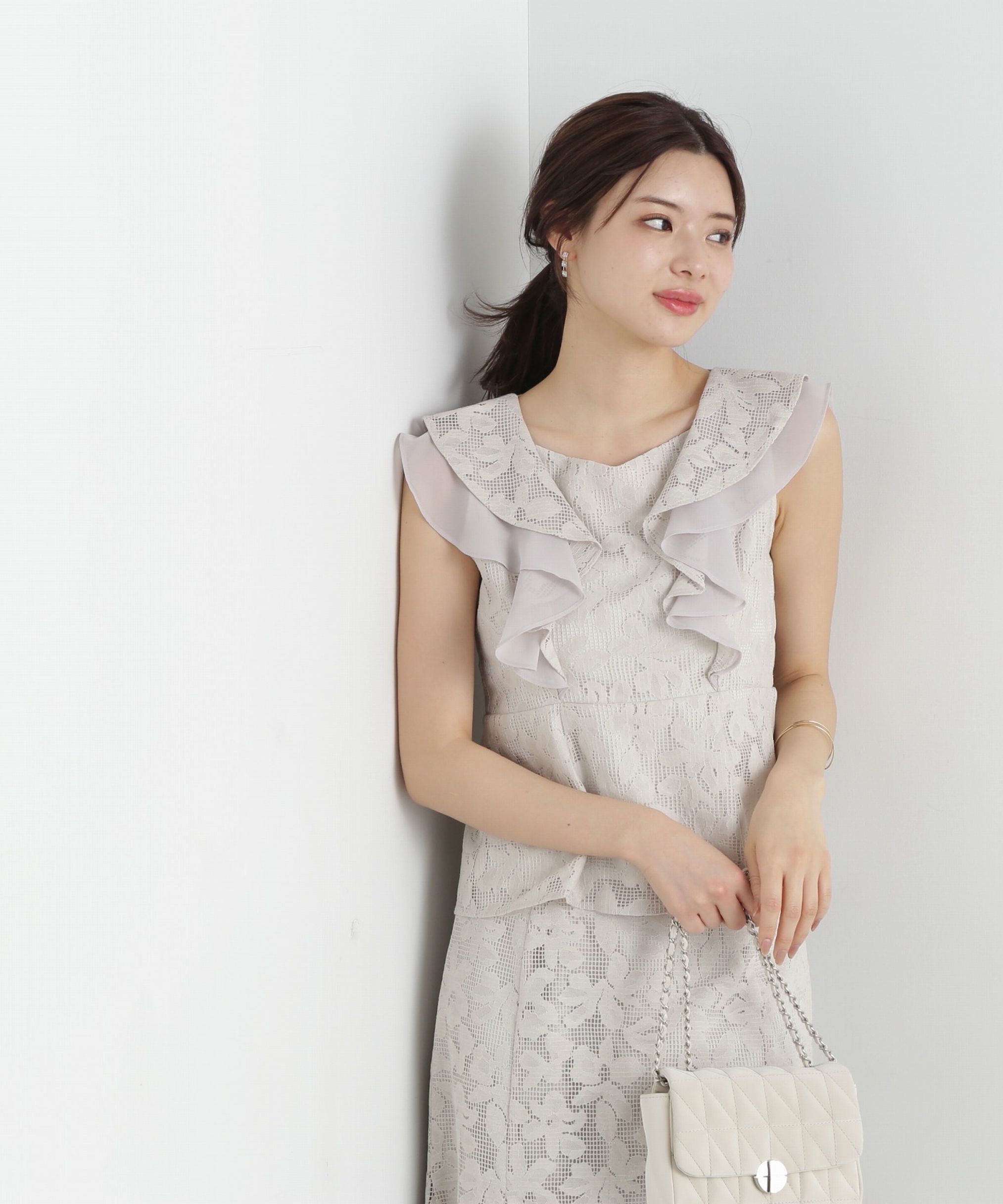 PROPORTION BODY DRESSING「メッシュレースペプラムブラウス」|シャツ・ブラウス|