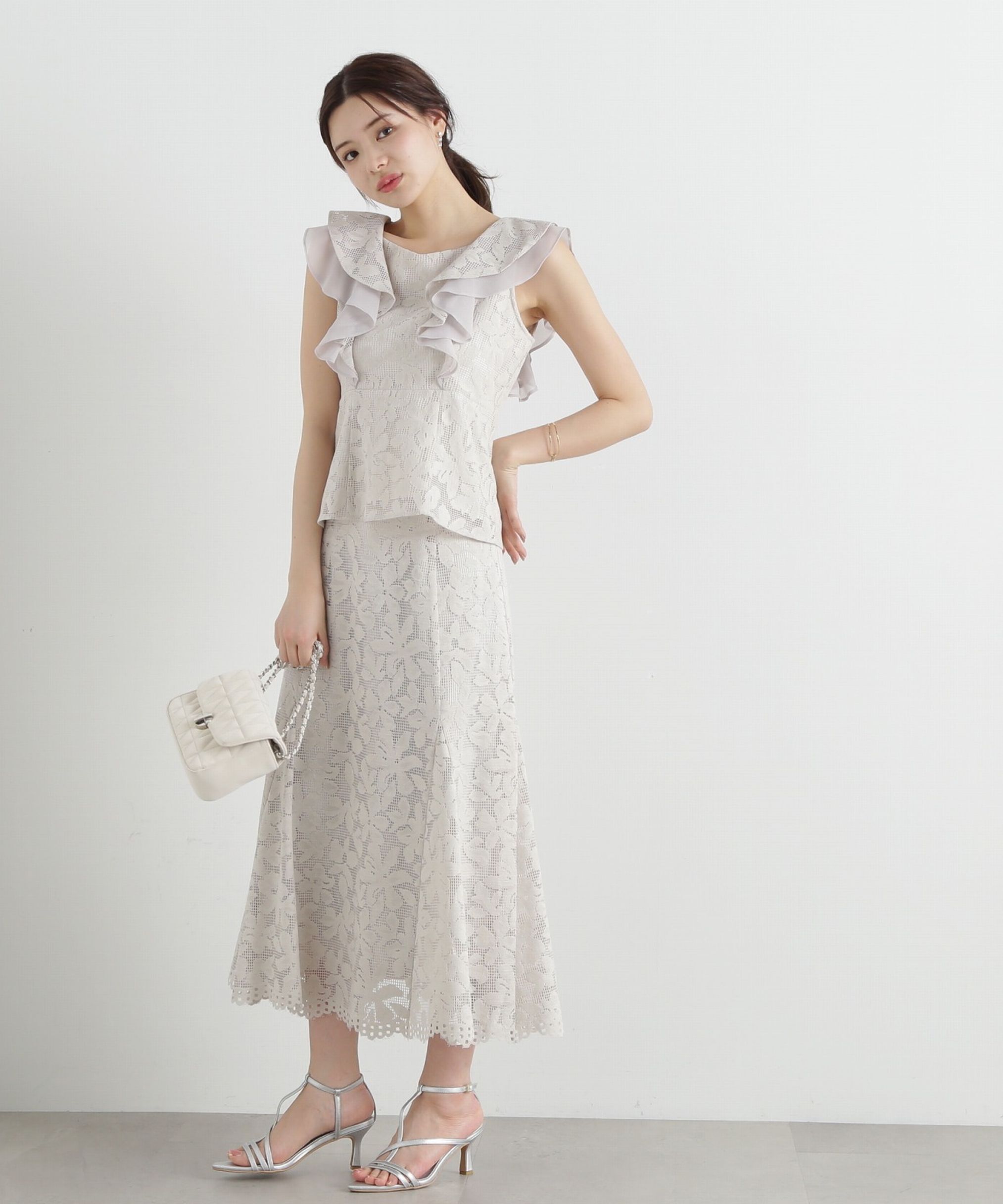 PROPORTION BODY DRESSING「メッシュレースペプラムブラウス」|シャツ・ブラウス|