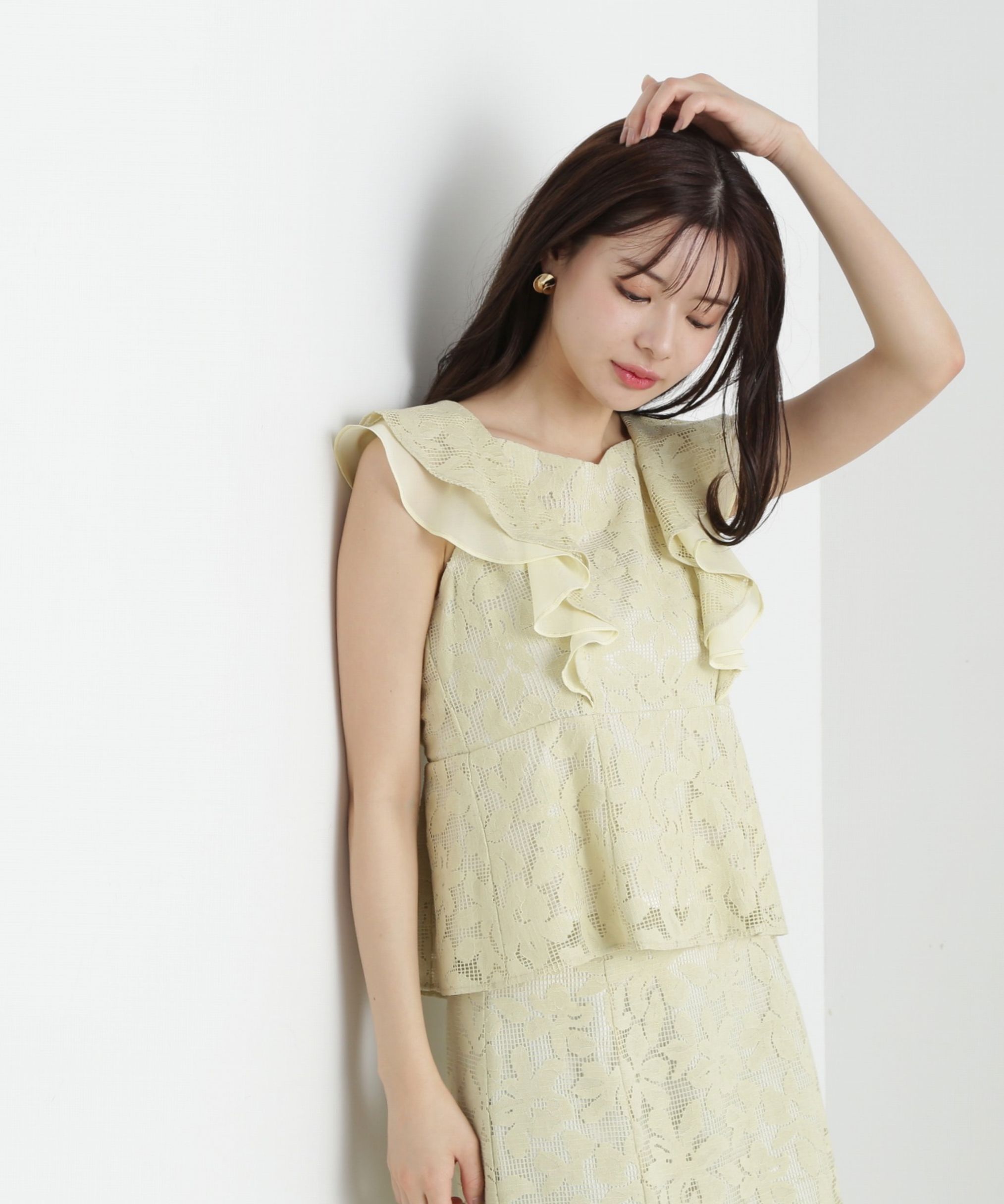 PROPORTION BODY DRESSING「メッシュレースペプラムブラウス」|シャツ・ブラウス|