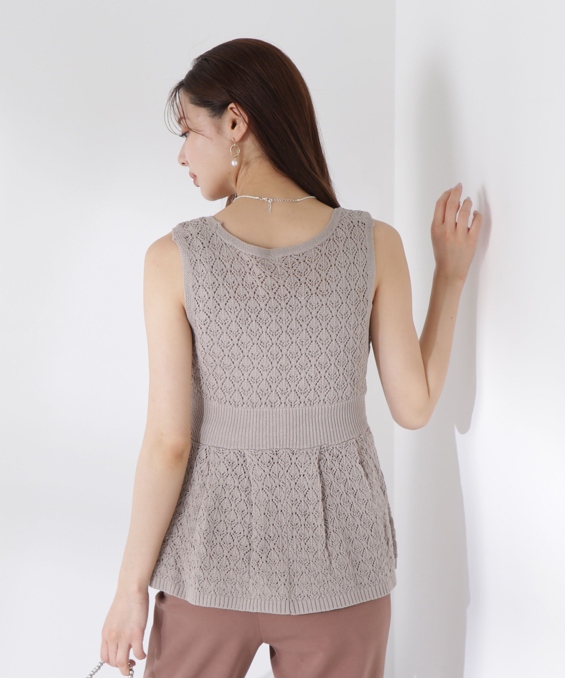 PROPORTION BODY DRESSING「《EDIT COLOGNE》透かし編みペプラム SET UP」|ニット・セーター|