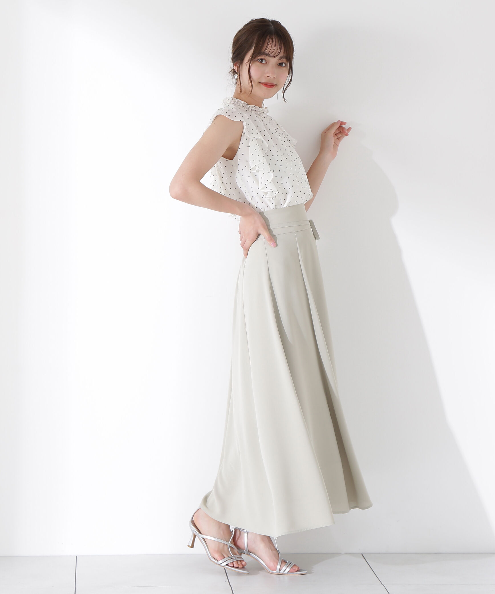 PROPORTION BODY DRESSING「リボン付きロングフレアスカート」|スカート|