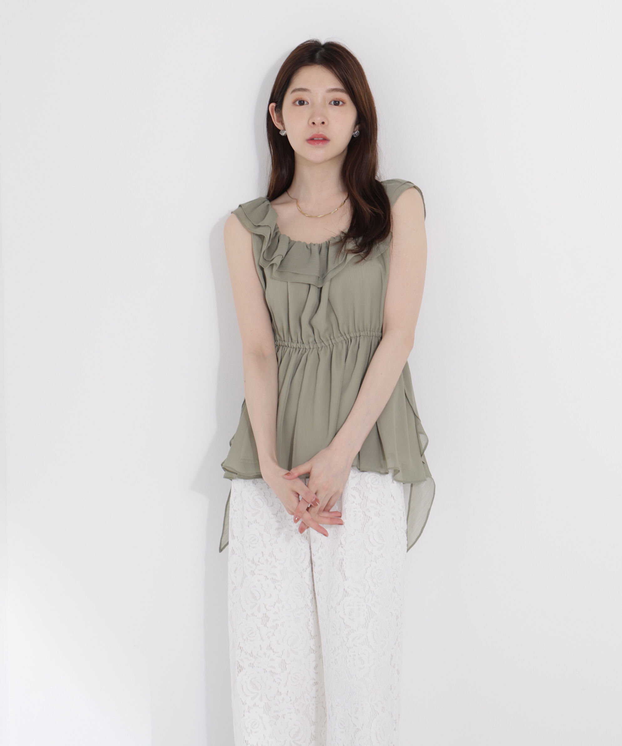 PROPORTION BODY DRESSING「＜ウォッシャブル＞フリルギャザーブラウス」|シャツ・ブラウス|