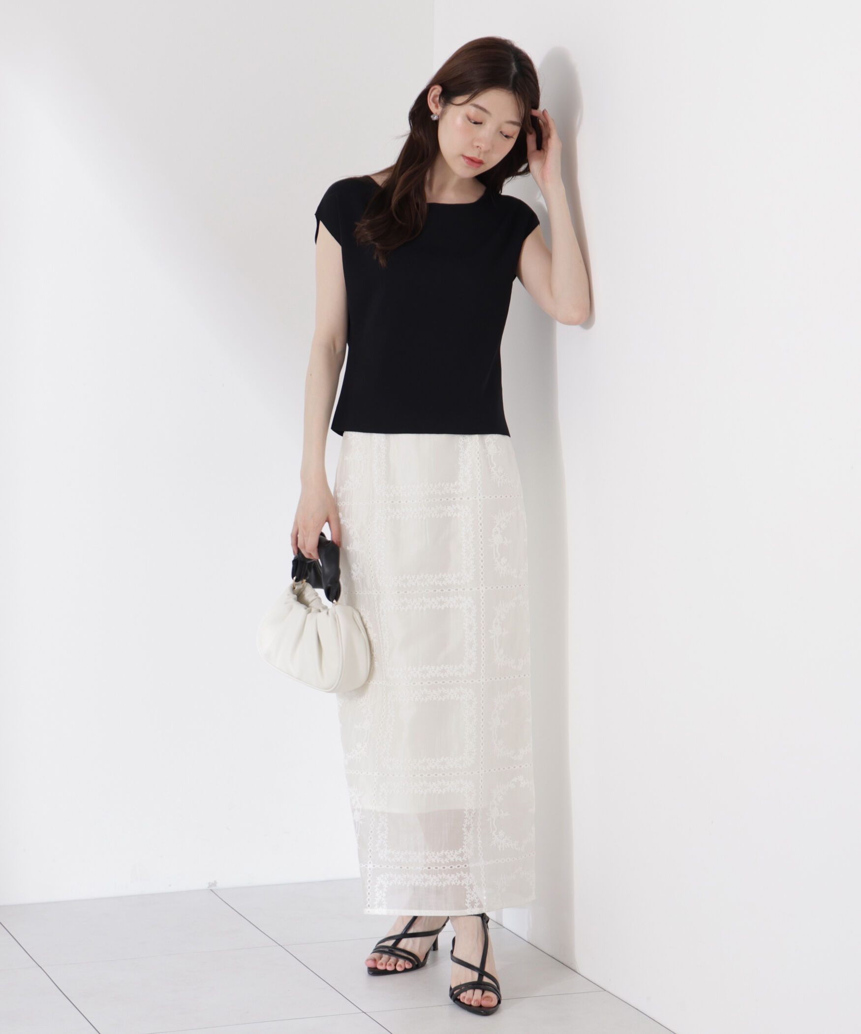 PROPORTION BODY DRESSING「シアーパネルレーススカート」|スカート|ホワイト