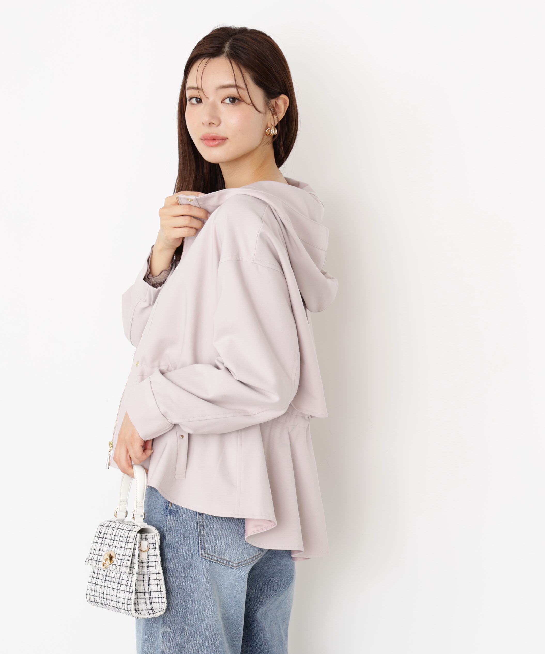 PROPORTION BODY DRESSING「フード付きマウンテンパーカー 25AW」|ブルゾン・スタジャン|ピンク