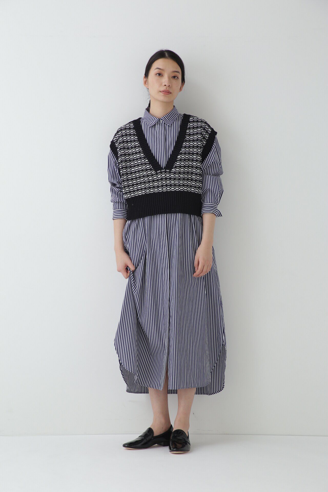  「◆１００／２ブロードストライプシャツワンピース」|ワンピース|