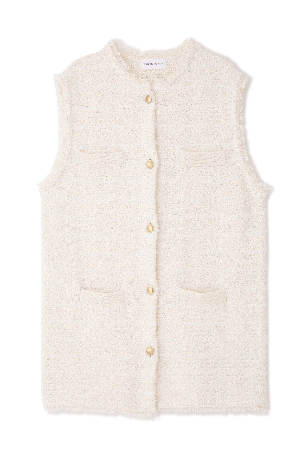  「◆ミックスツイードニットジレ」|ニット・セーター|