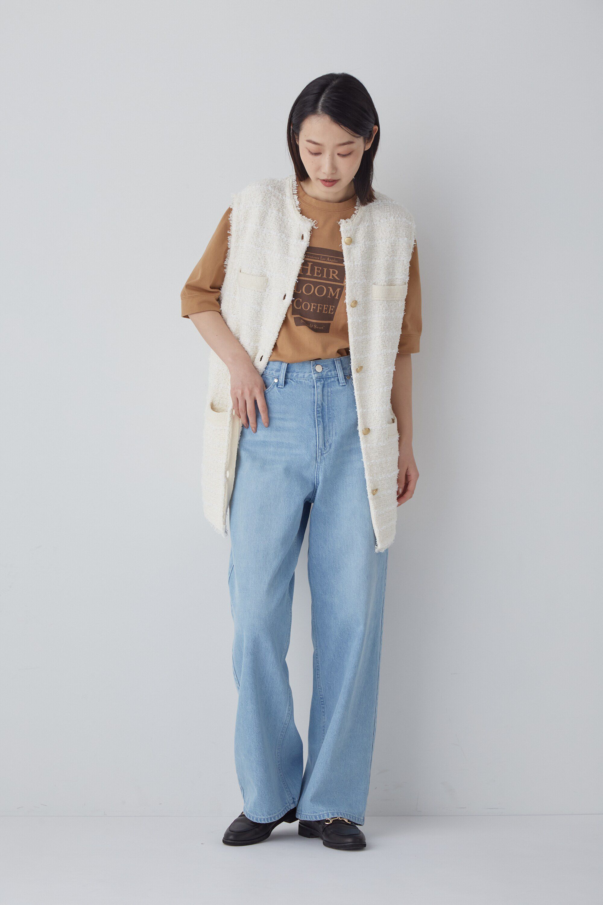  「◆ミックスツイードニットジレ」|ニット・セーター|