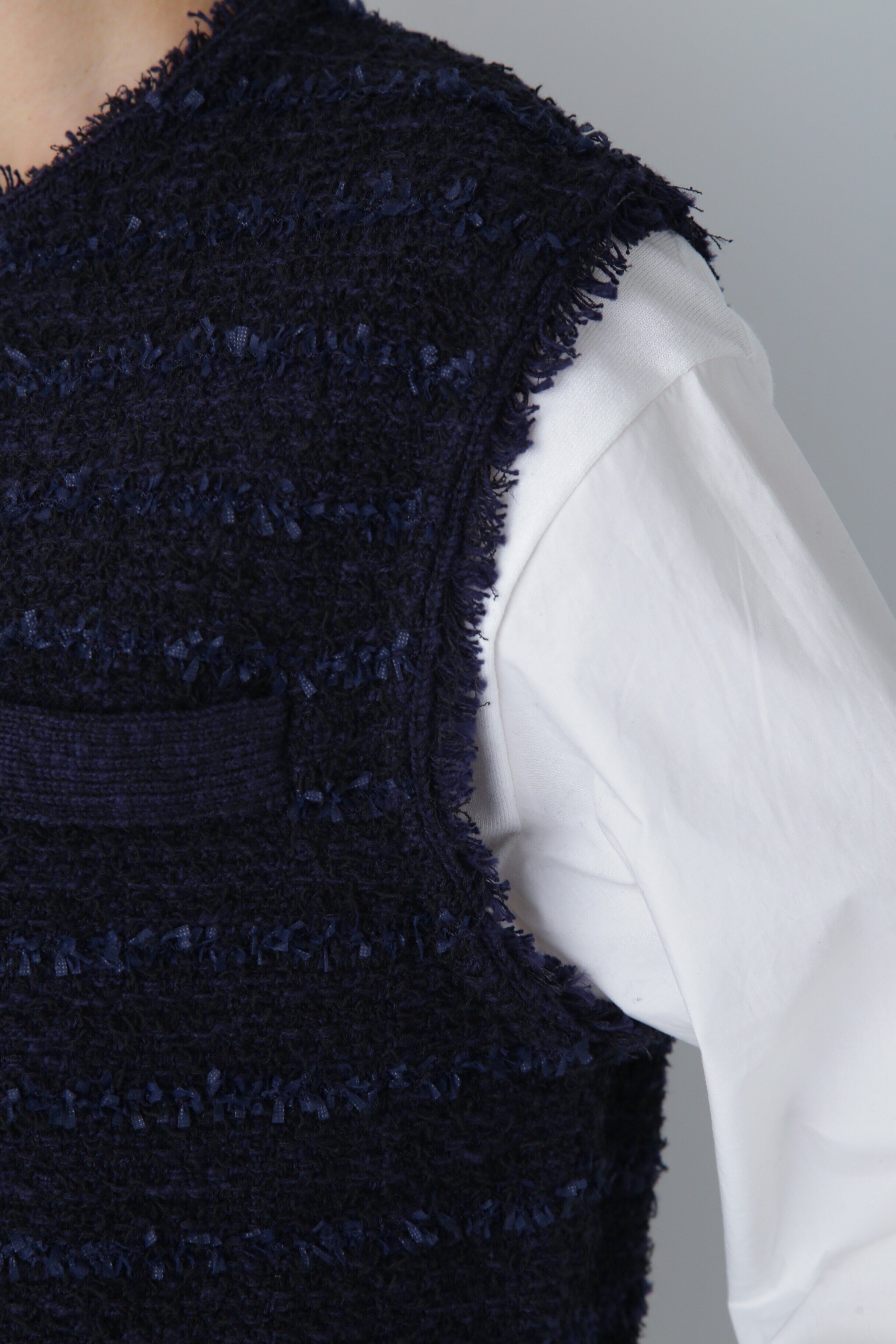  「◆ミックスツイードニットジレ」|ニット・セーター|