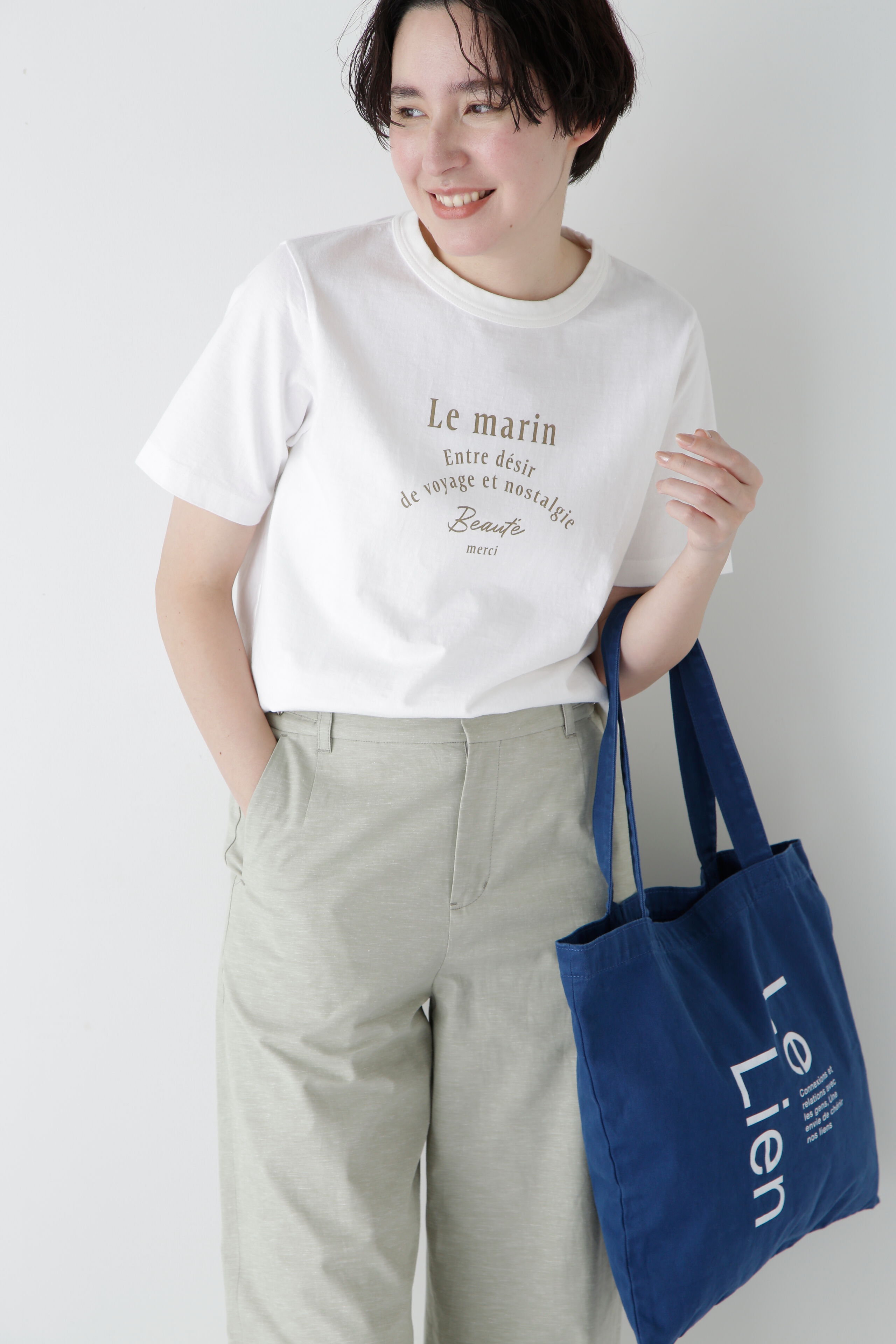  「◆リサイクルコットン度詰天竺Ｔシャツ」|Tシャツ・カットソー|カーキ