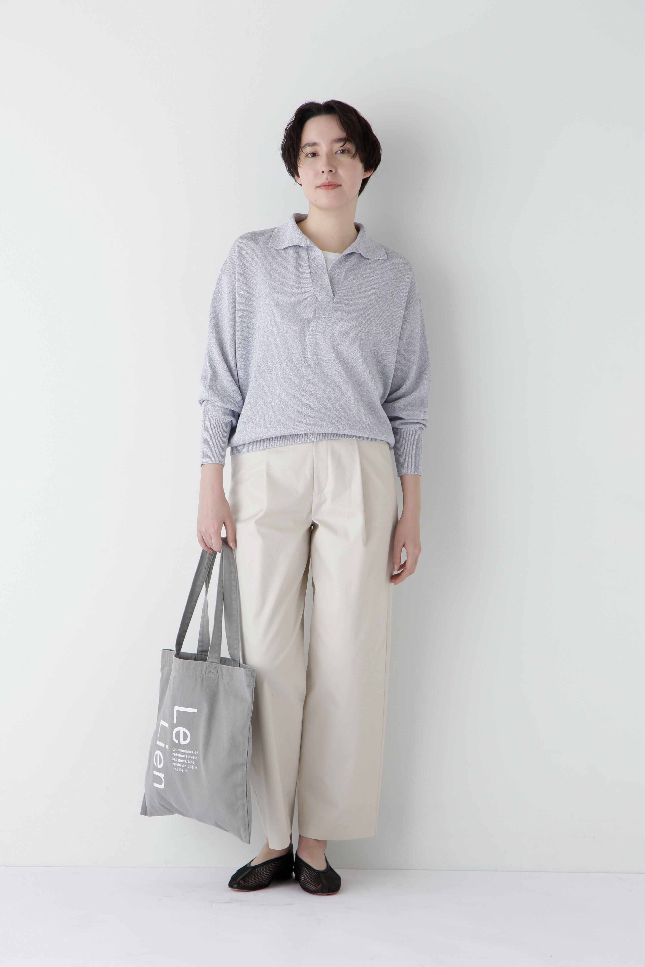  「◆【ウォッシャブル】ペーパーヤーンセーラーカラートップス」|ニット・セーター|