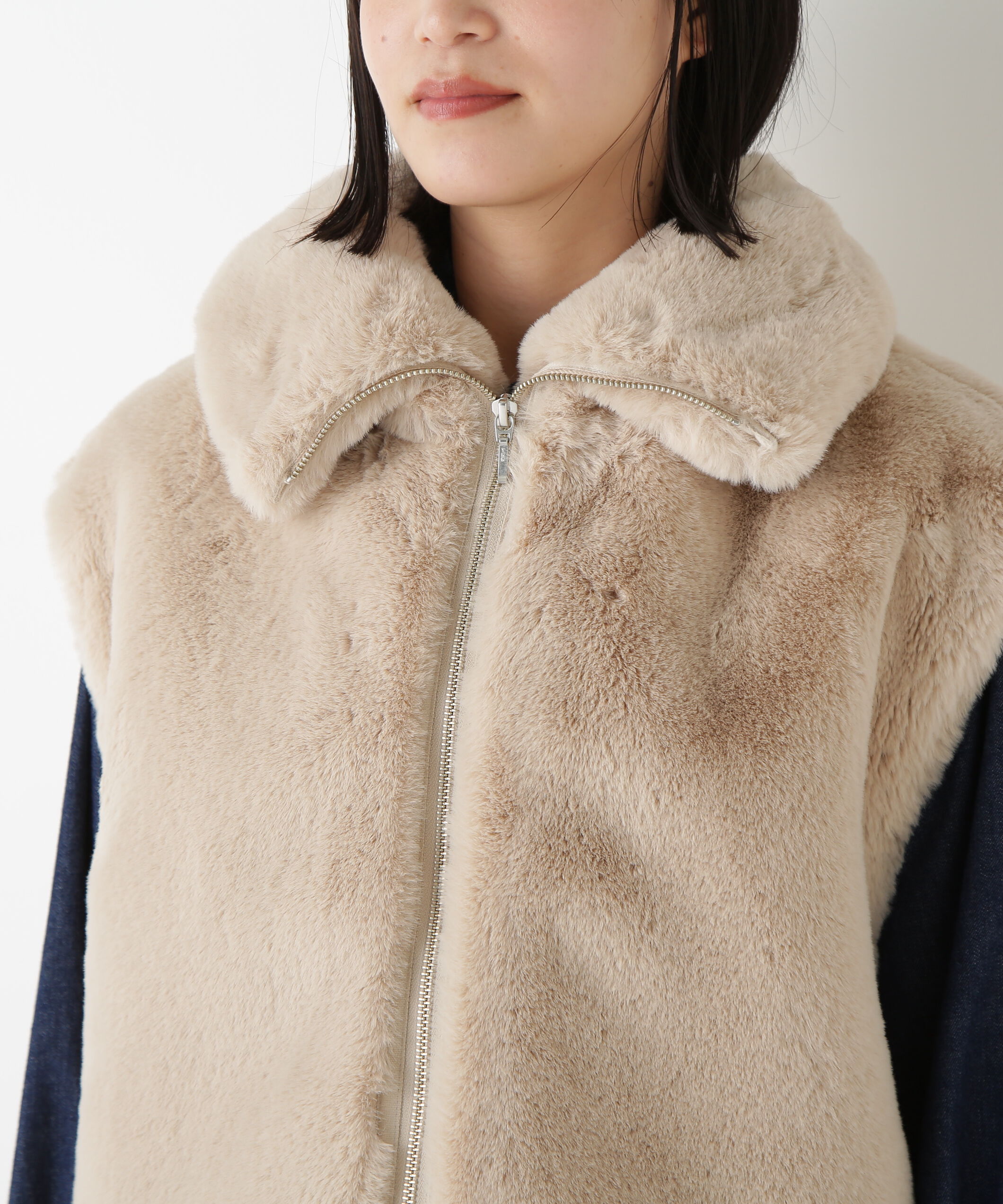  「◆フェイクファーコクーンジレ」|ブルゾン・スタジャン|