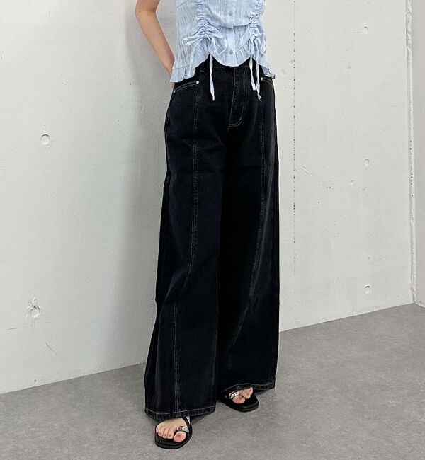 archives「リボン刺繍ワイドデニム／」|デニム|