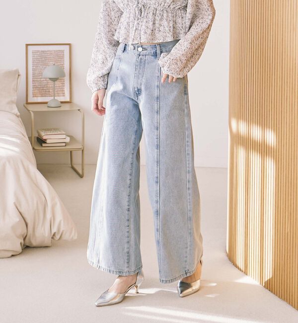 archives「リボン刺繍ワイドデニム／」|デニム|