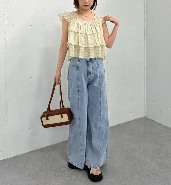 archives「リボン刺繍ワイドデニム／」|デニム|