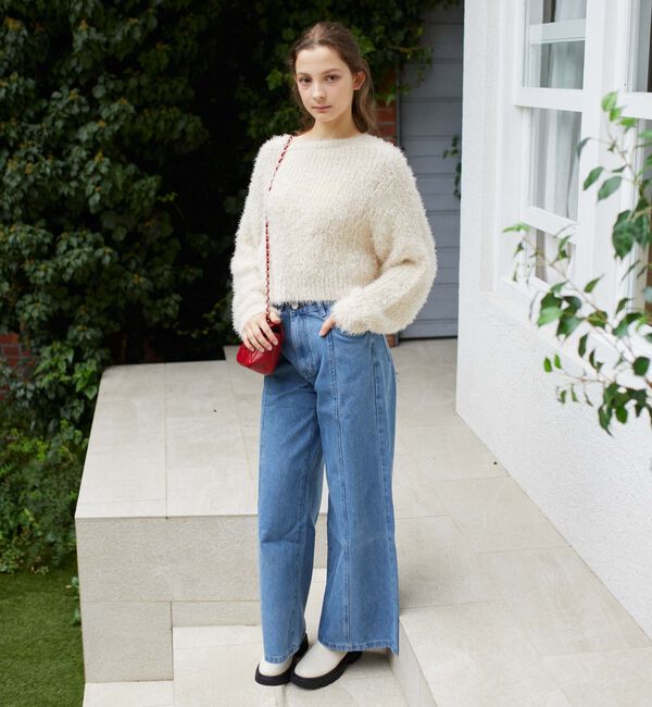 archives「リボン刺繍ワイドデニム／」|デニム|