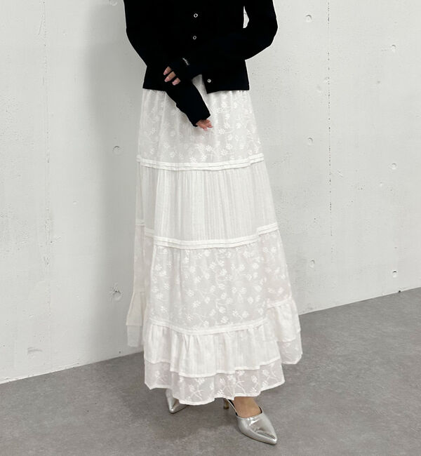 archives「コットンレースティアードスカート」|スカート|