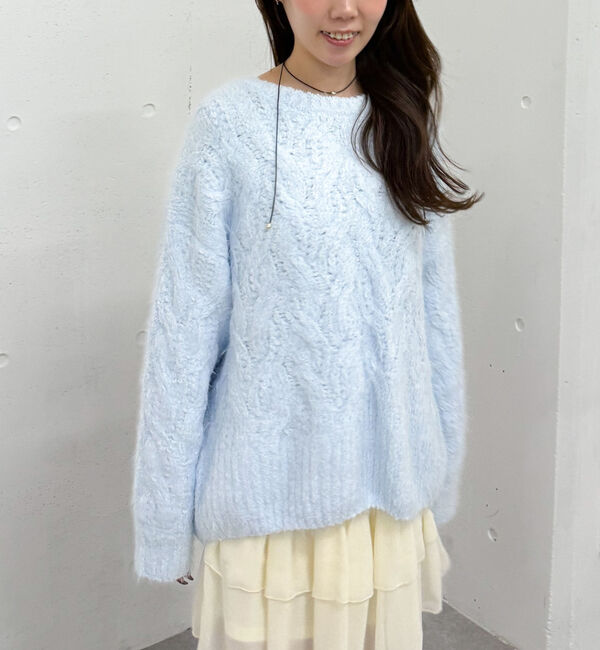 archives「フェザーモールケーブルニットプルオーバー」|ニット・セーター|