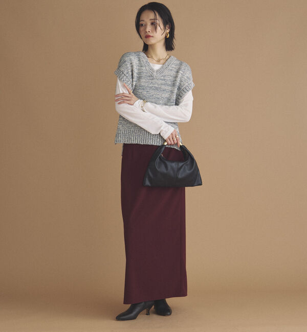 Doux archives「ＭＩＸヤーンＶネックベスト」|ニット・セーター|