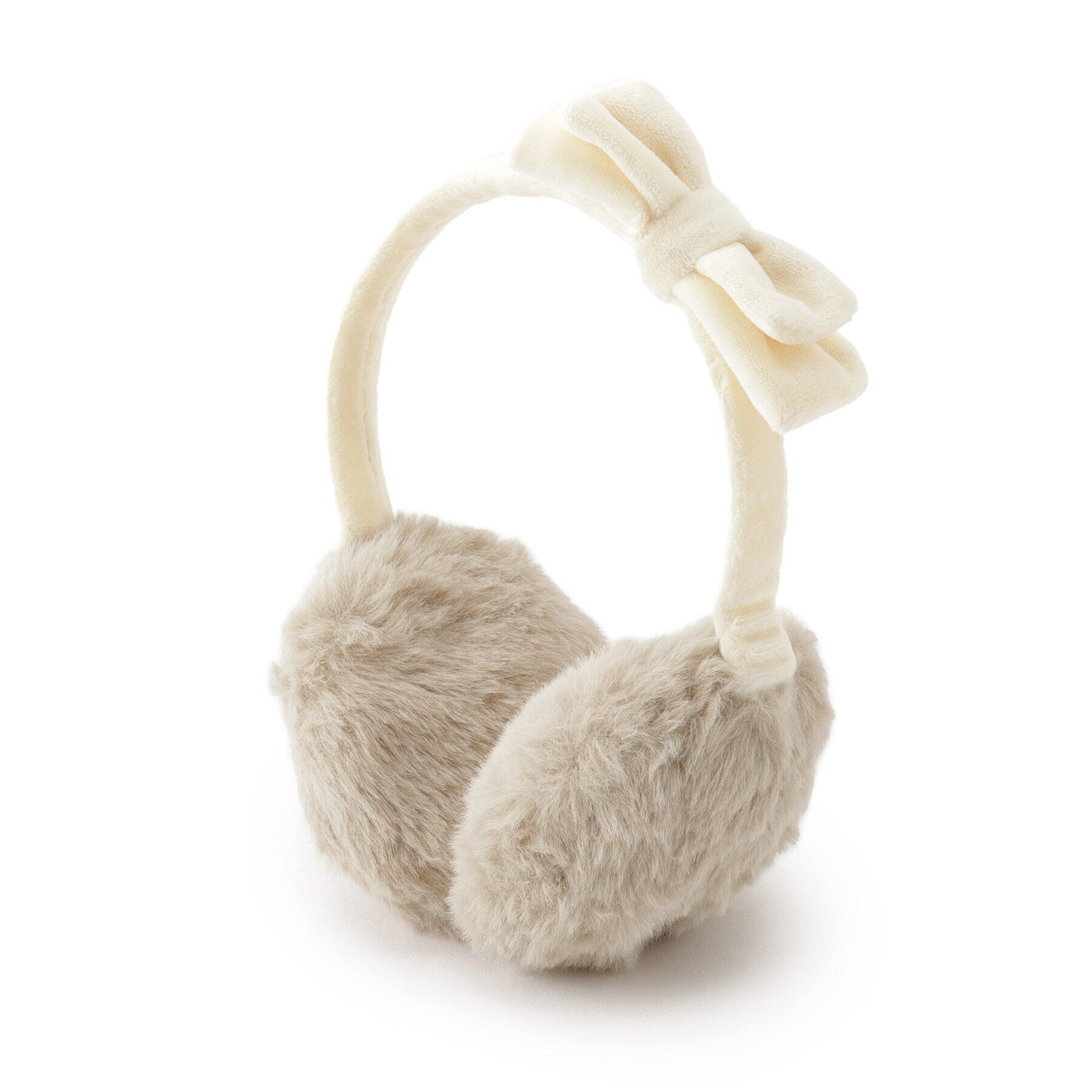 SHOO･LA･RUE「フェイクファーリボンイヤマフ」|イヤーマフ|ベージュ(052)