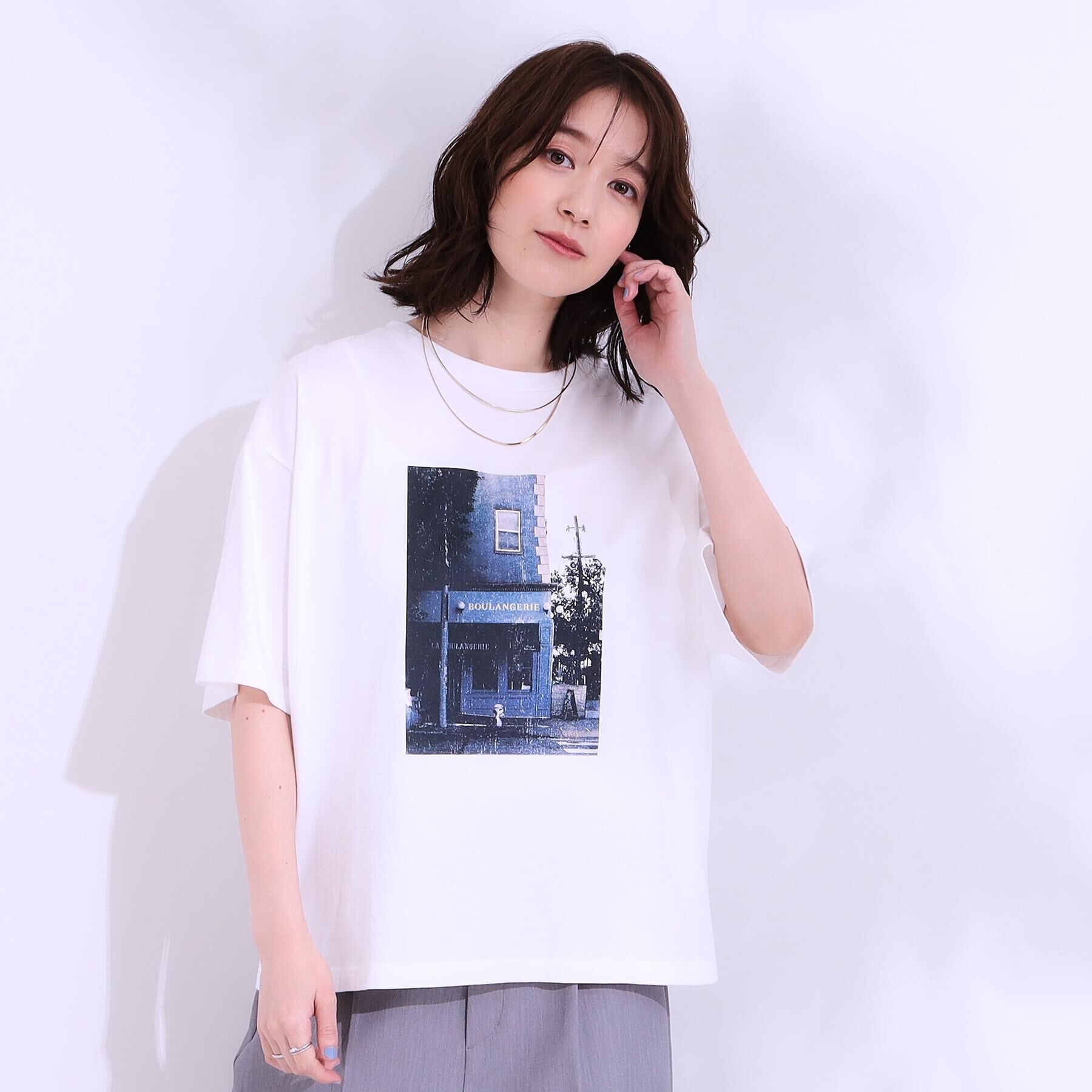 SHOO･LA･RUE「【選べる4柄】コットンプリントロゴTシャツ」|Tシャツ・カットソー|