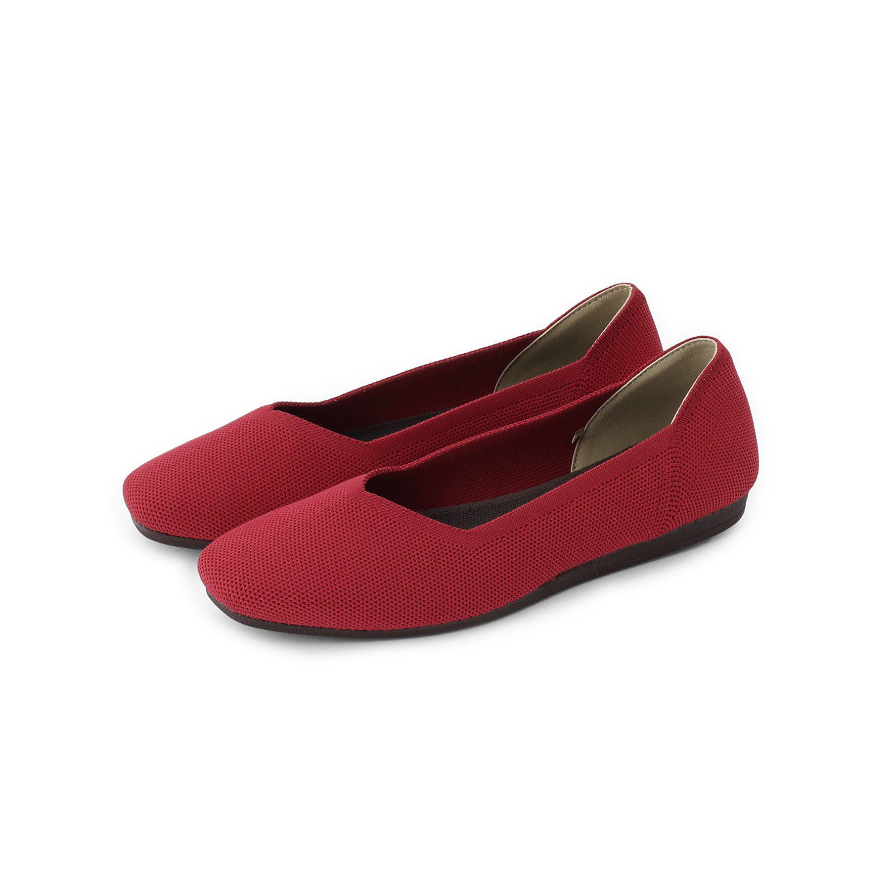 SHOO･LA･RUE「【22.5cm-24.5cm】洗えてさらさらニットパンプス」|パンプス|レッド(062)