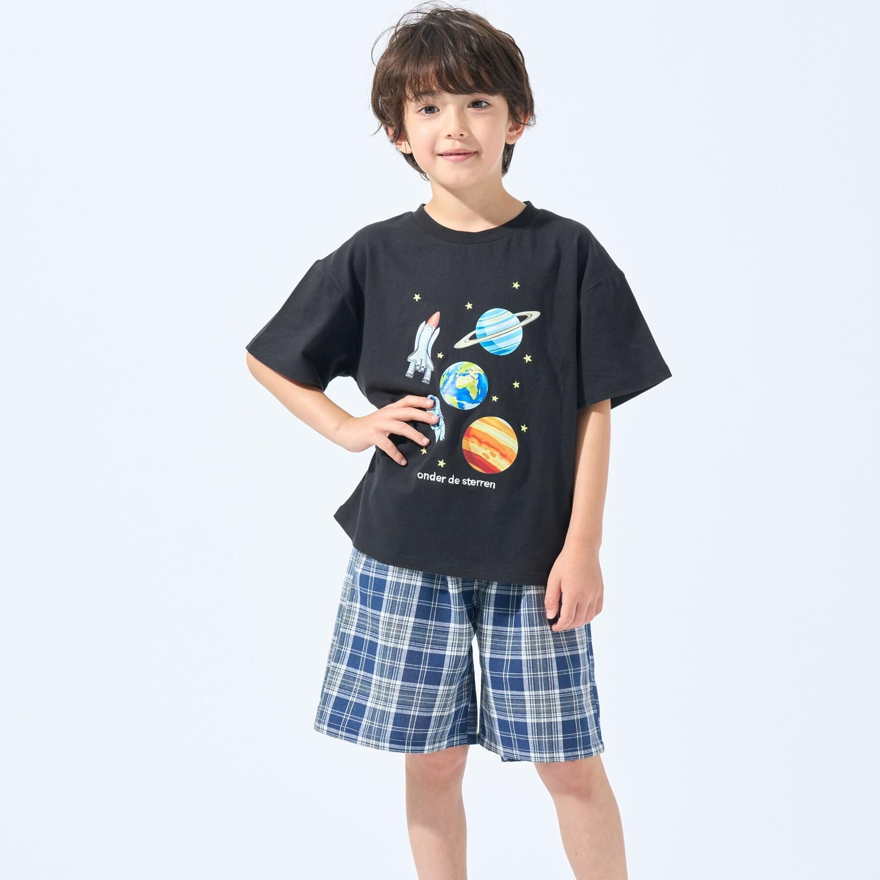 SHOO･LA･RUE「【100-150cm】刺繍ロゴ転写プリントBOYSTシャツ」|Tシャツ・カットソー|