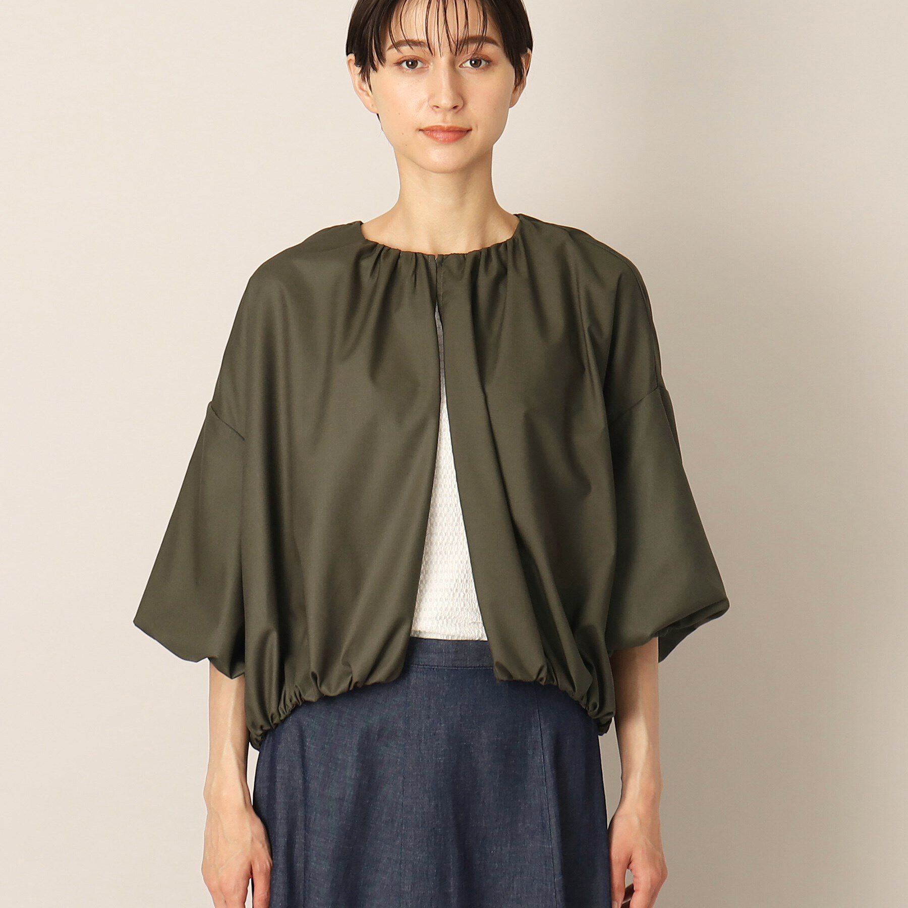 Dessin「【洗える】バルーンスリーブライトブルゾン」|カーディガン|