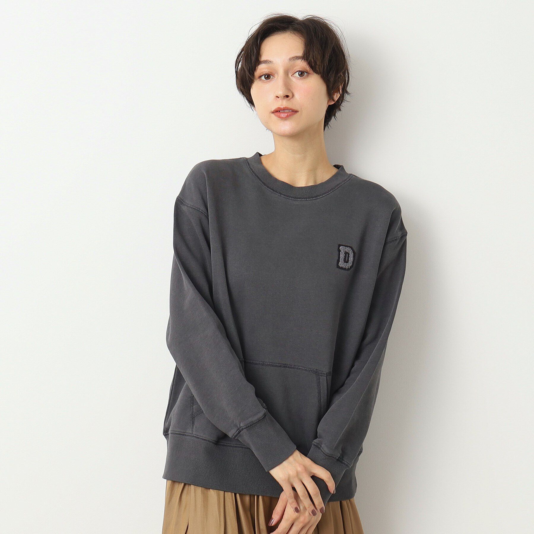 Dessin「【ユニセックス・洗える】ワンポイントスウェット」|パーカー|ﾁｬｺｰﾙｸﾞﾚｰ(014)