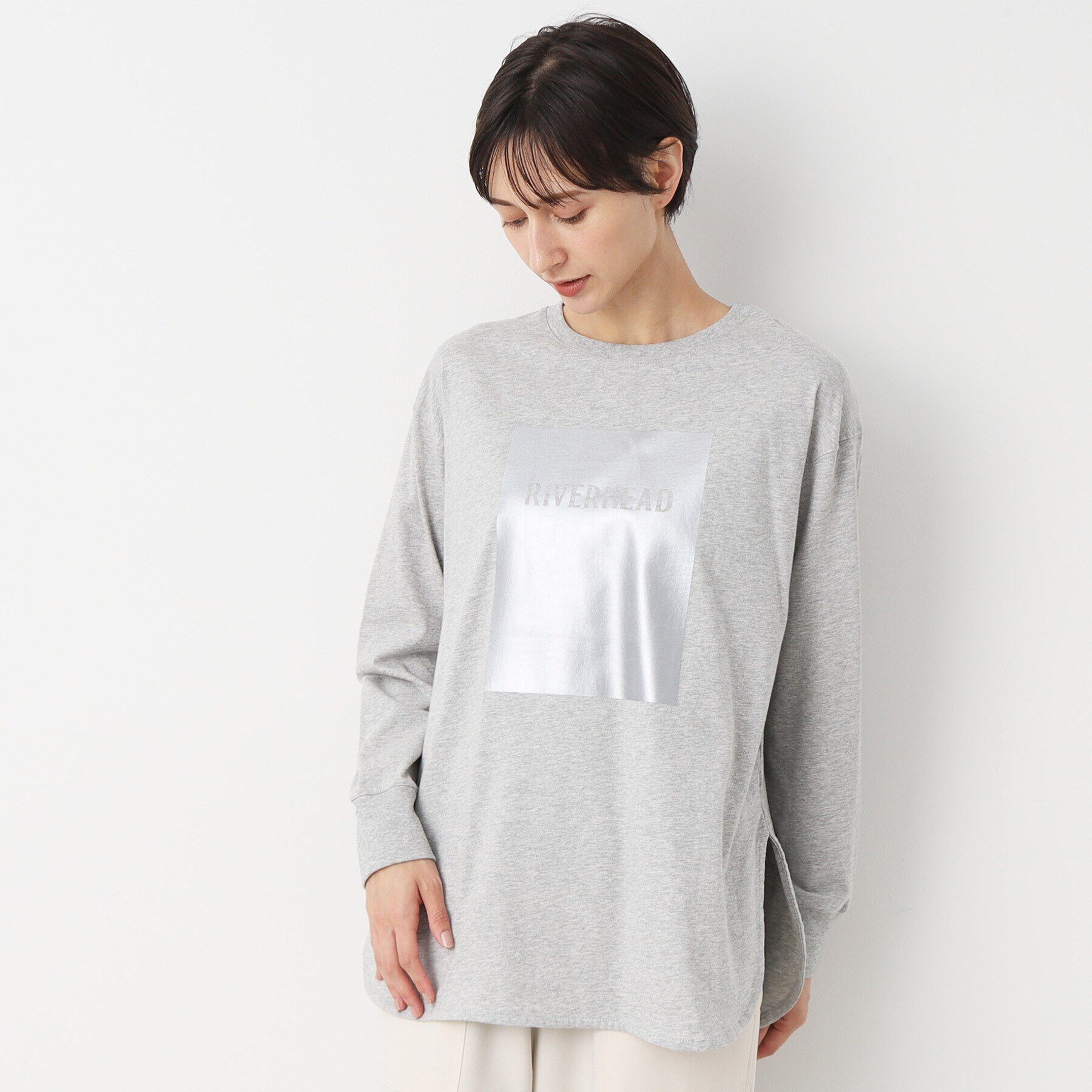 Dessin「【洗える】シルバープリントロンT」|Tシャツ・カットソー|