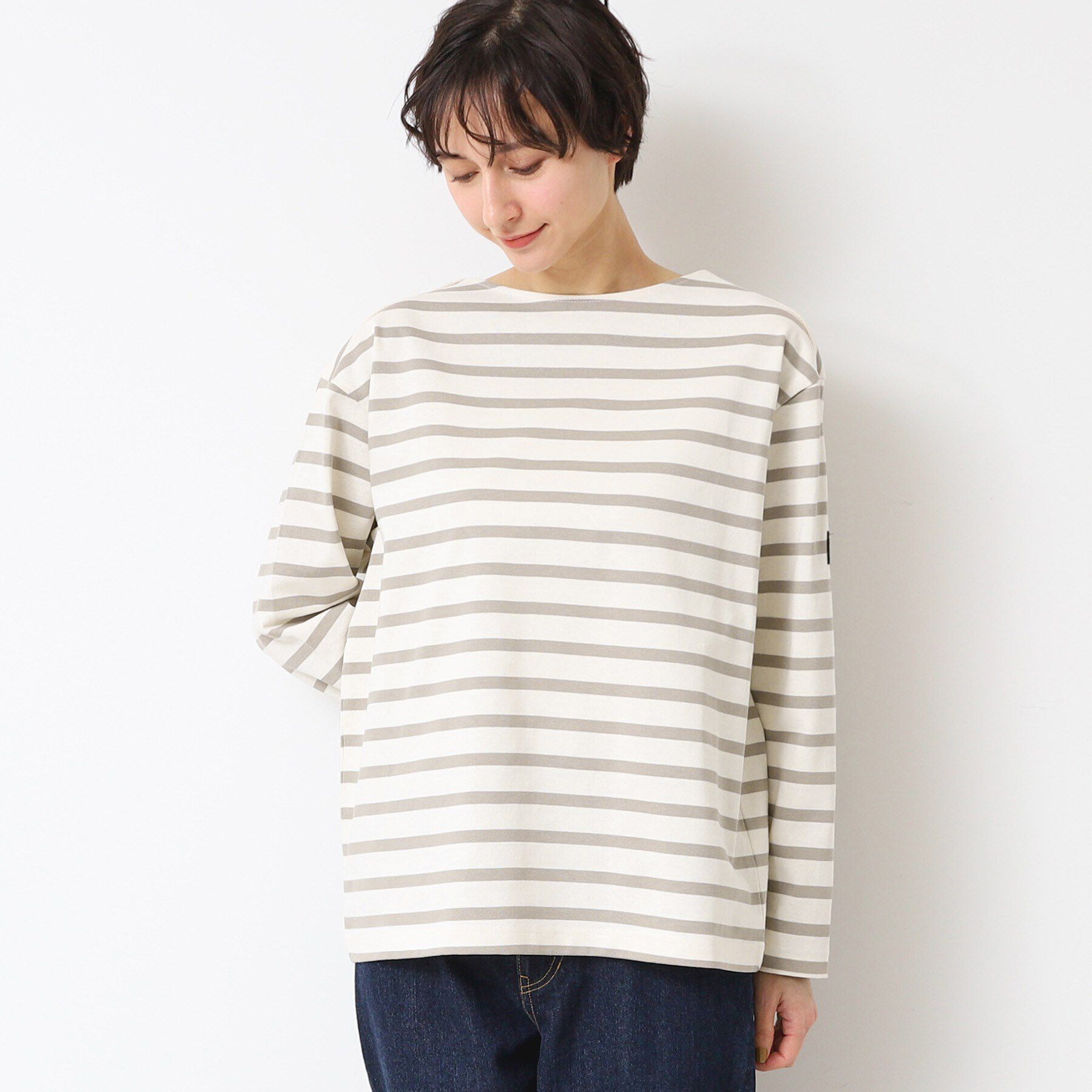 Dessin「◆【ユニセックス】ボーダー長袖Tシャツ」|Tシャツ・カットソー|ライトグレー(311