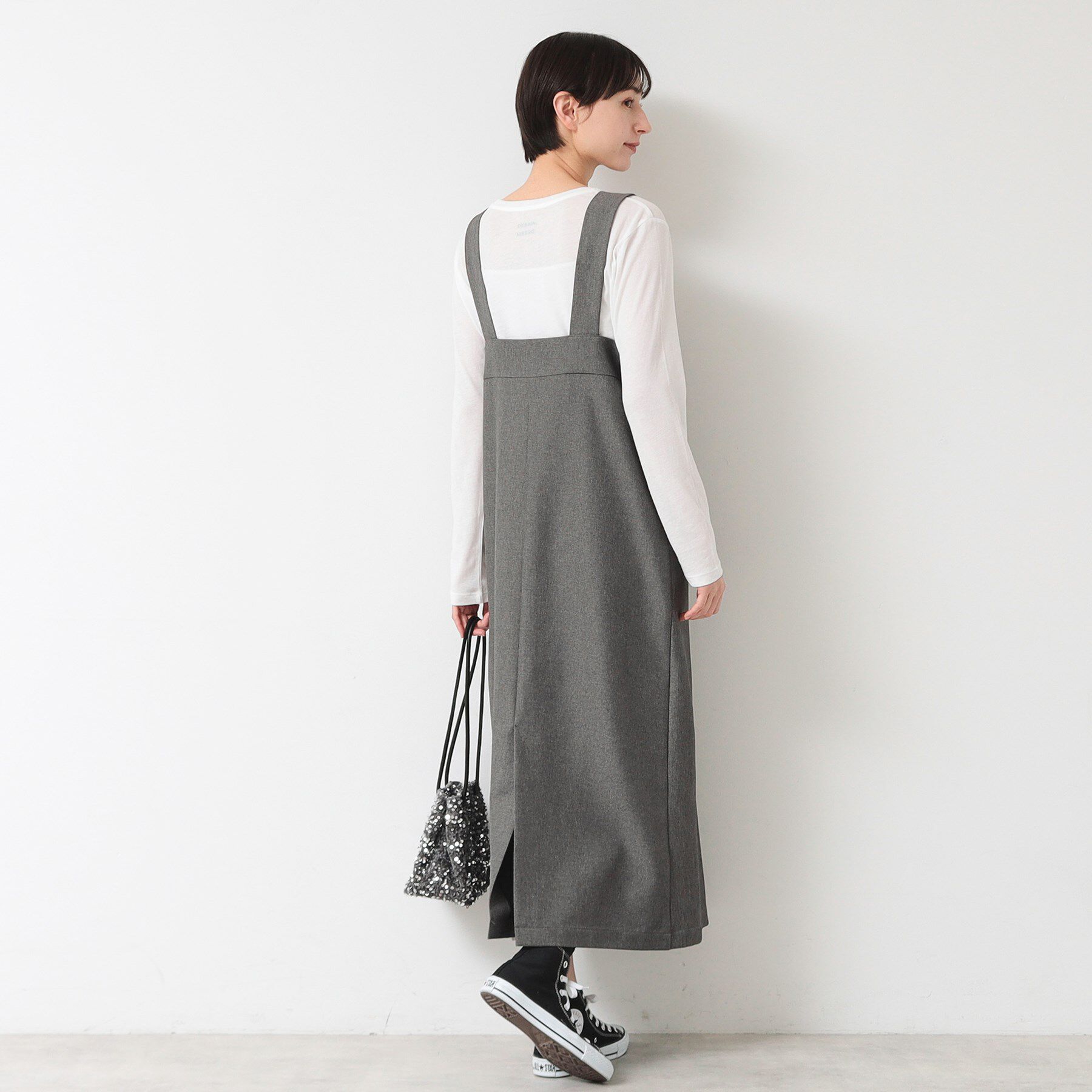 Dessin「【洗える】フロントジップジャンパースカート」|ワンピース|