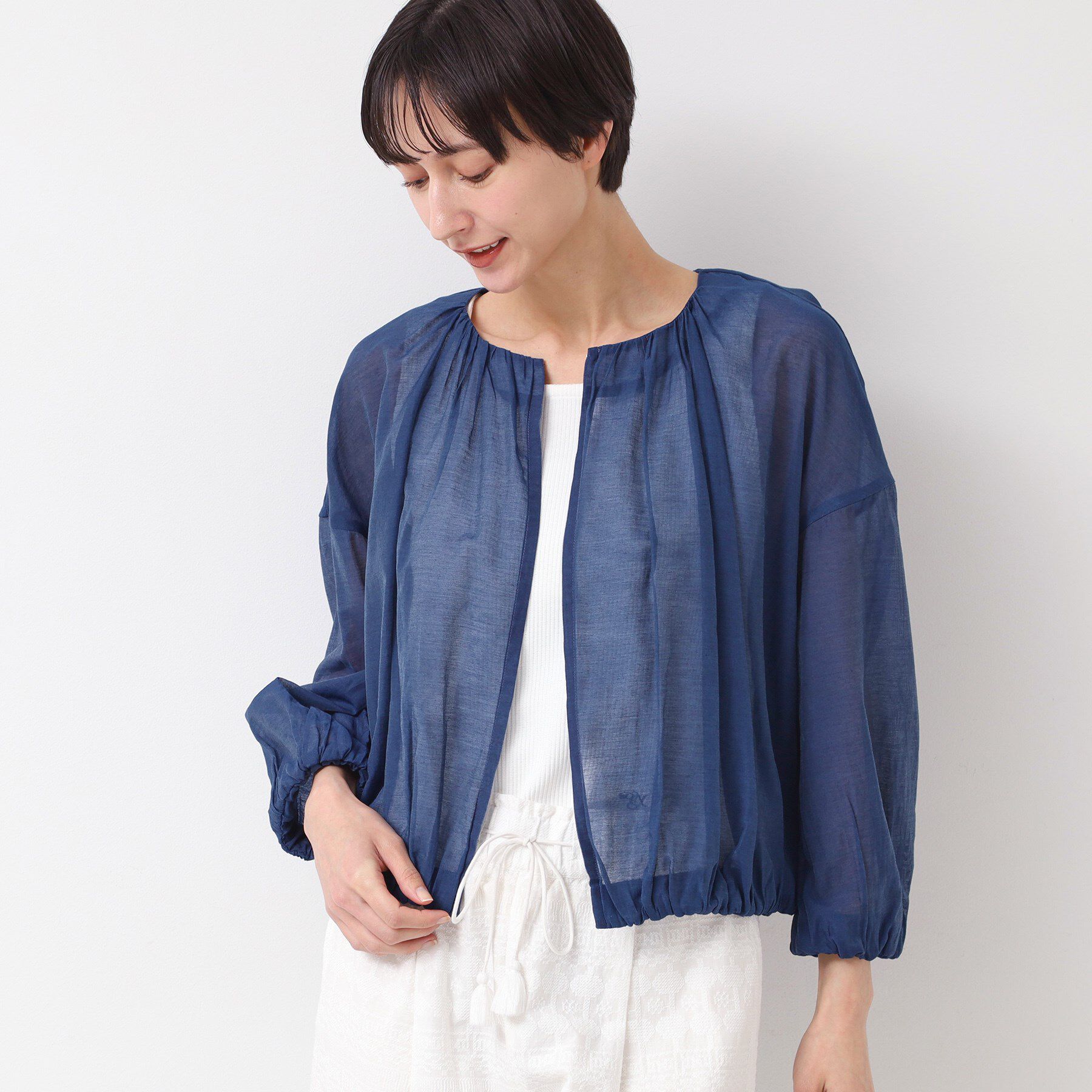 Dessin「【洗える】シアーデニムギャザージャケット」|デニムジャケット|