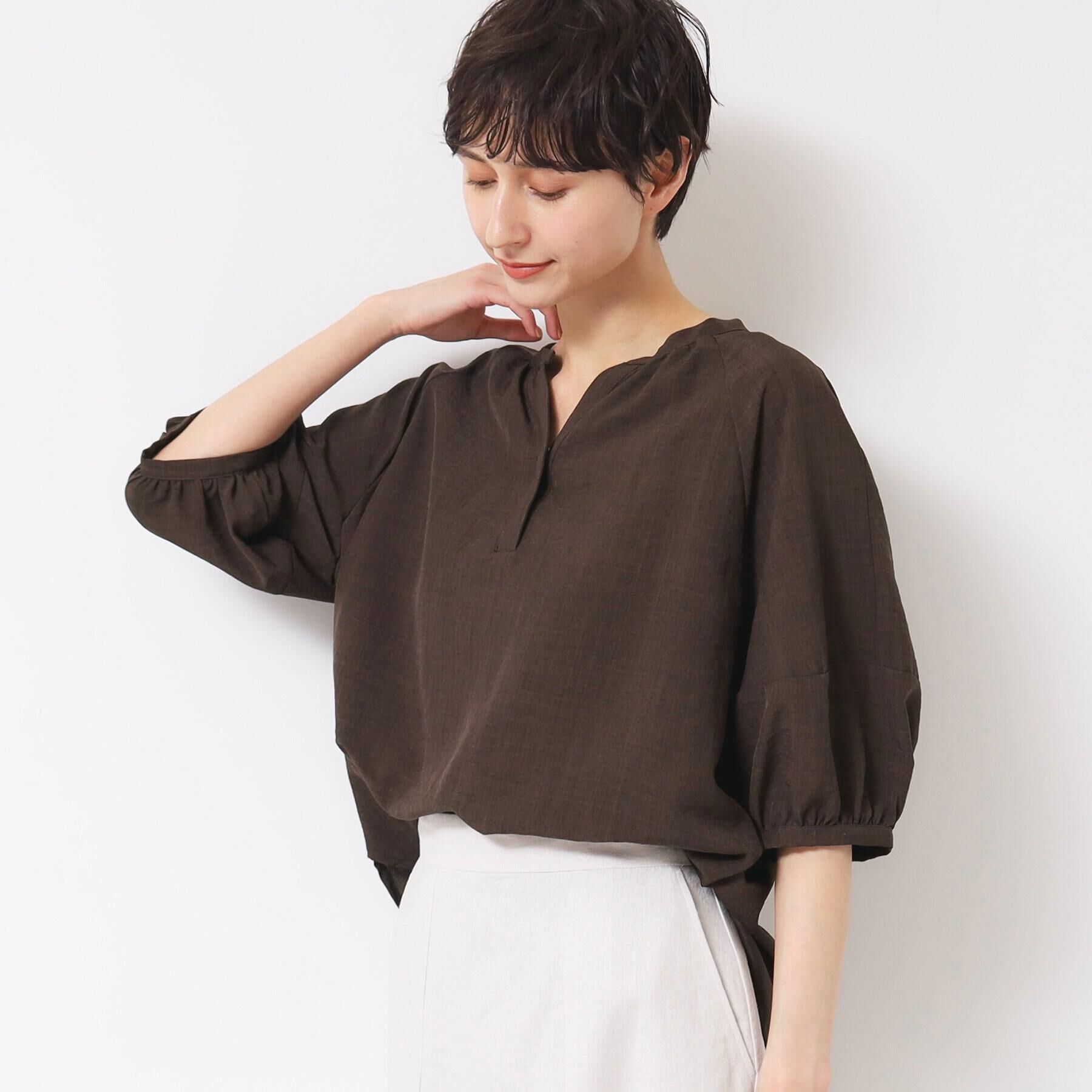 Dessin「【洗える】スキッパ―五分袖ブラウス（XS～L）」|シャツ・ブラウス|