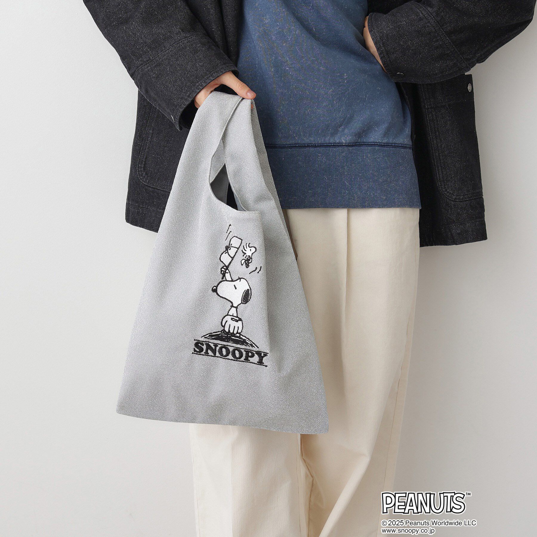 Dessin「PEANUTSラメBAG」|ハンドバッグ|シルバー(006)