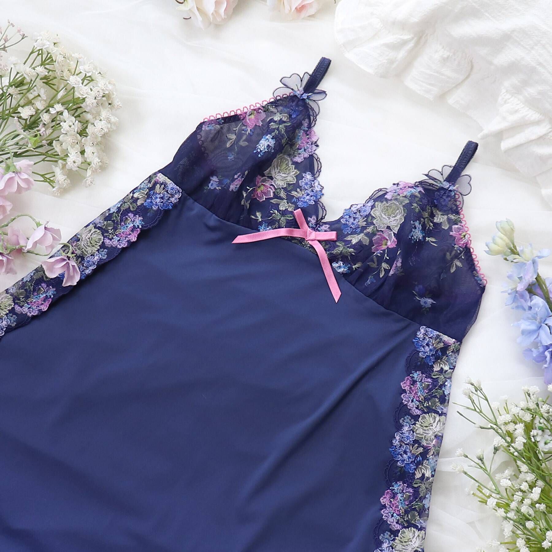 Risa Magli「リシェ スリップ」|キャミソール|ネイビー(094)