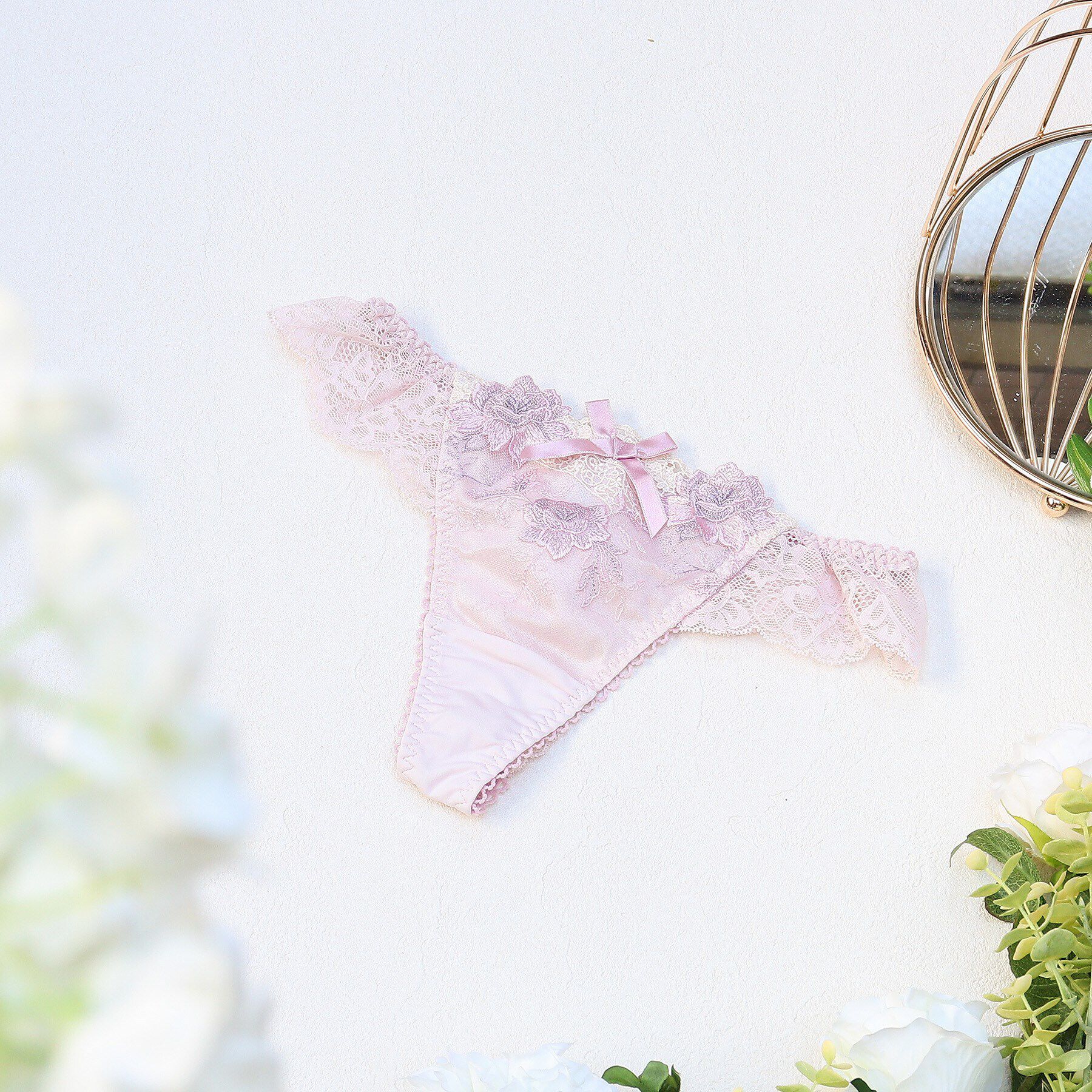 Risa Magli「ルアン Tバックショーツ」|インナー|ピンク(071)