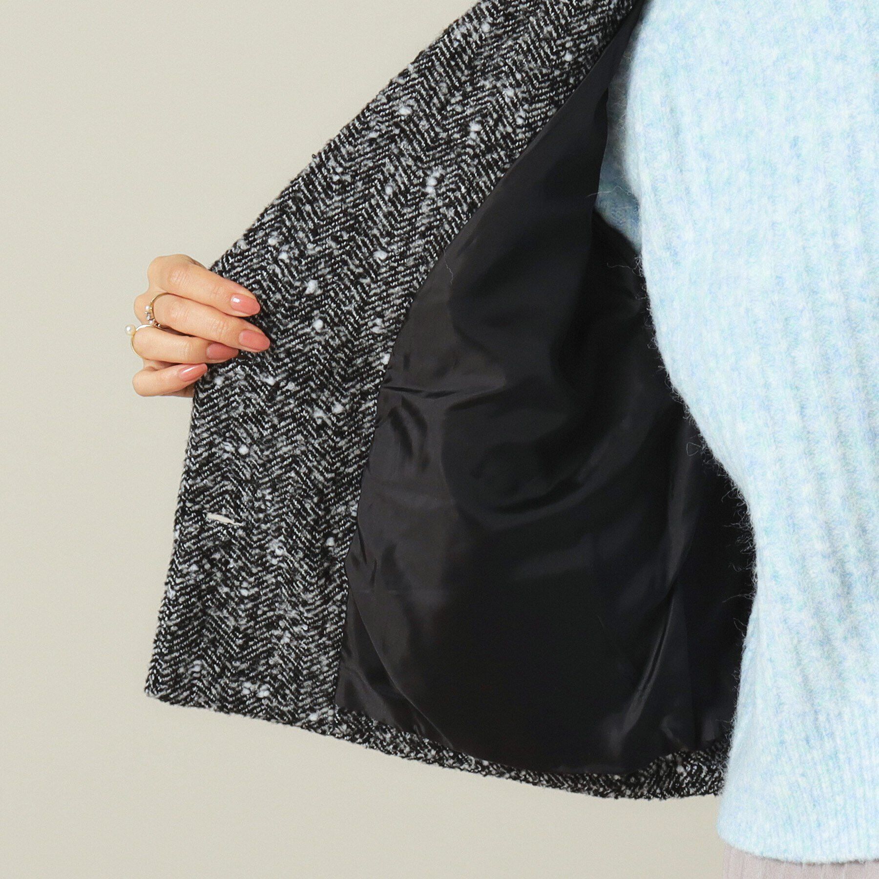 ITS&rsquo;DEMO「【手洗い可】ツイードショートコート」|チェスターコート|